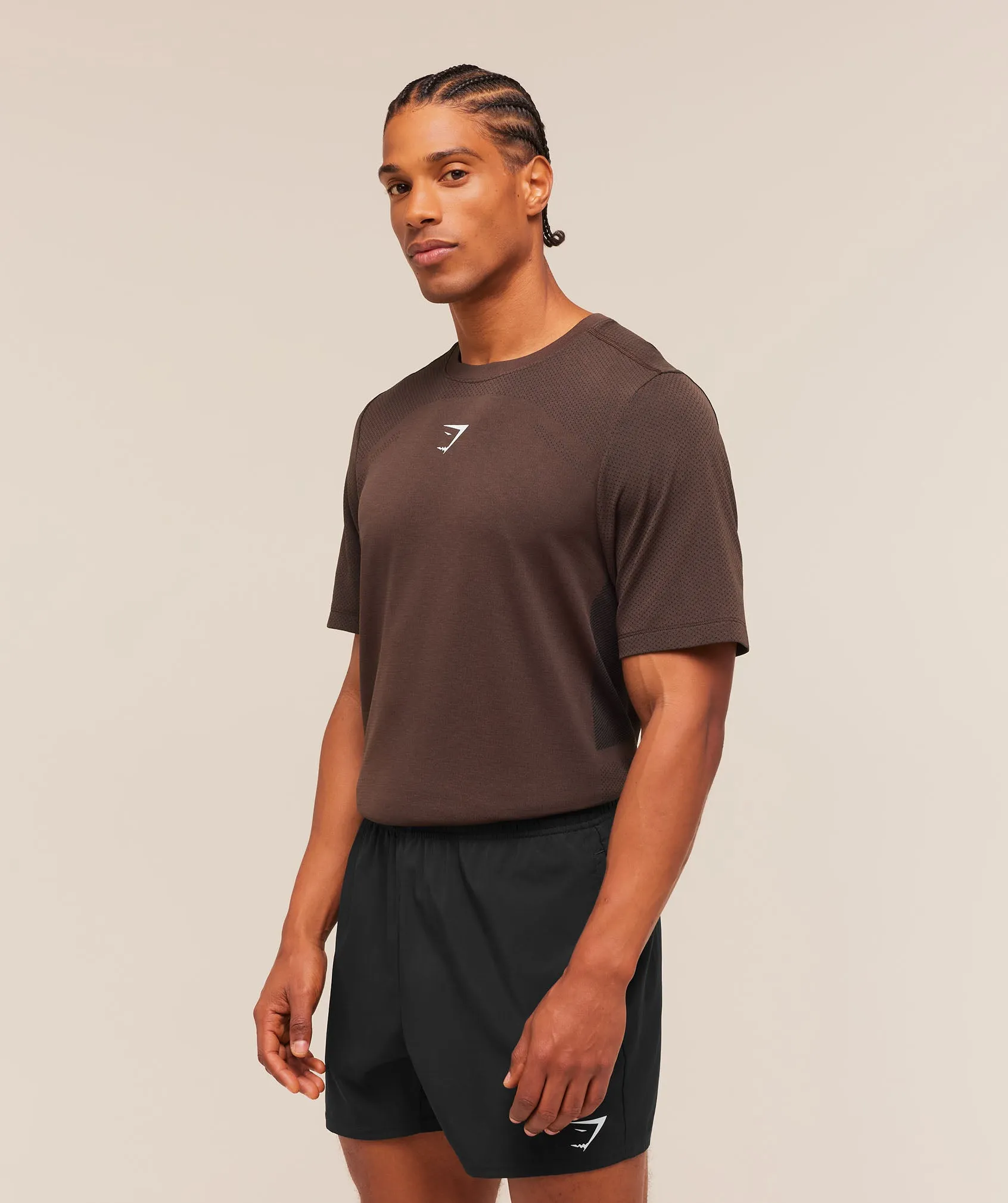 Gymshark Lightweight Seamless T-Shirt - Espresso Brown/Marl sold by Gymshark product image thumbnail 3