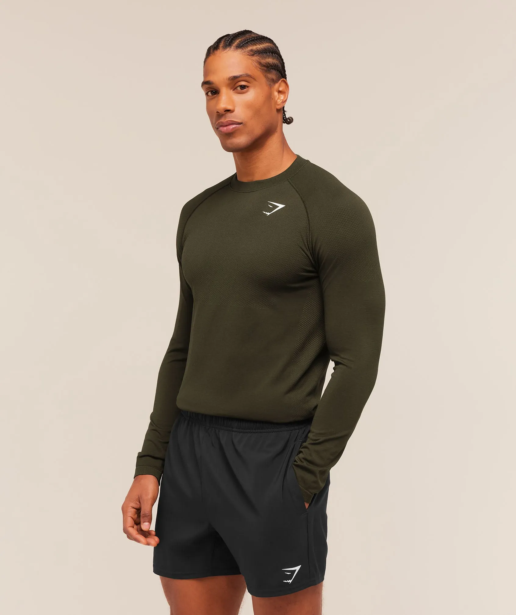 Gymshark Vital Long Sleeve T-Shirt - Strength Green/Canvas Green sold by Gymshark product image thumbnail 3