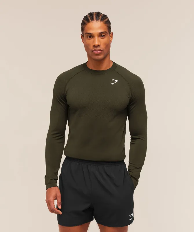 Gymshark Vital Long Sleeve T-Shirt - Strength Green/Canvas Green made by Gymshark