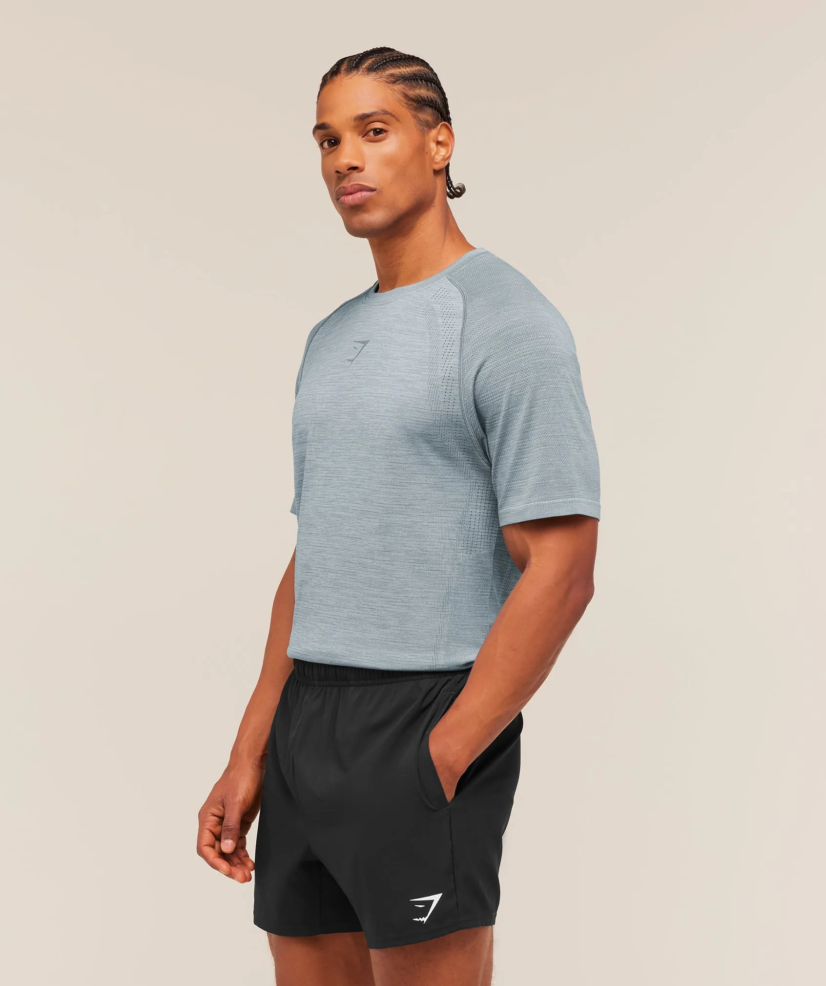 Gymshark Versatile Seamless T-Shirt - Tranquil Blue/Iron Blue sold by Gymshark product image thumbnail 3