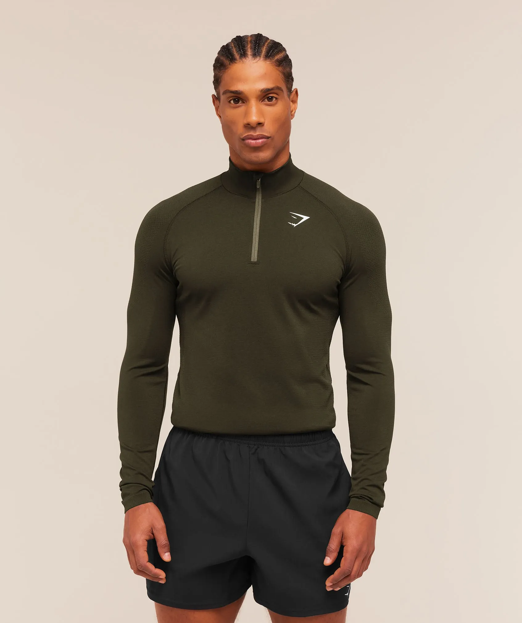 Gymshark Vital 1/4 Zip - Strength Green/Canvas Green sold by Gymshark