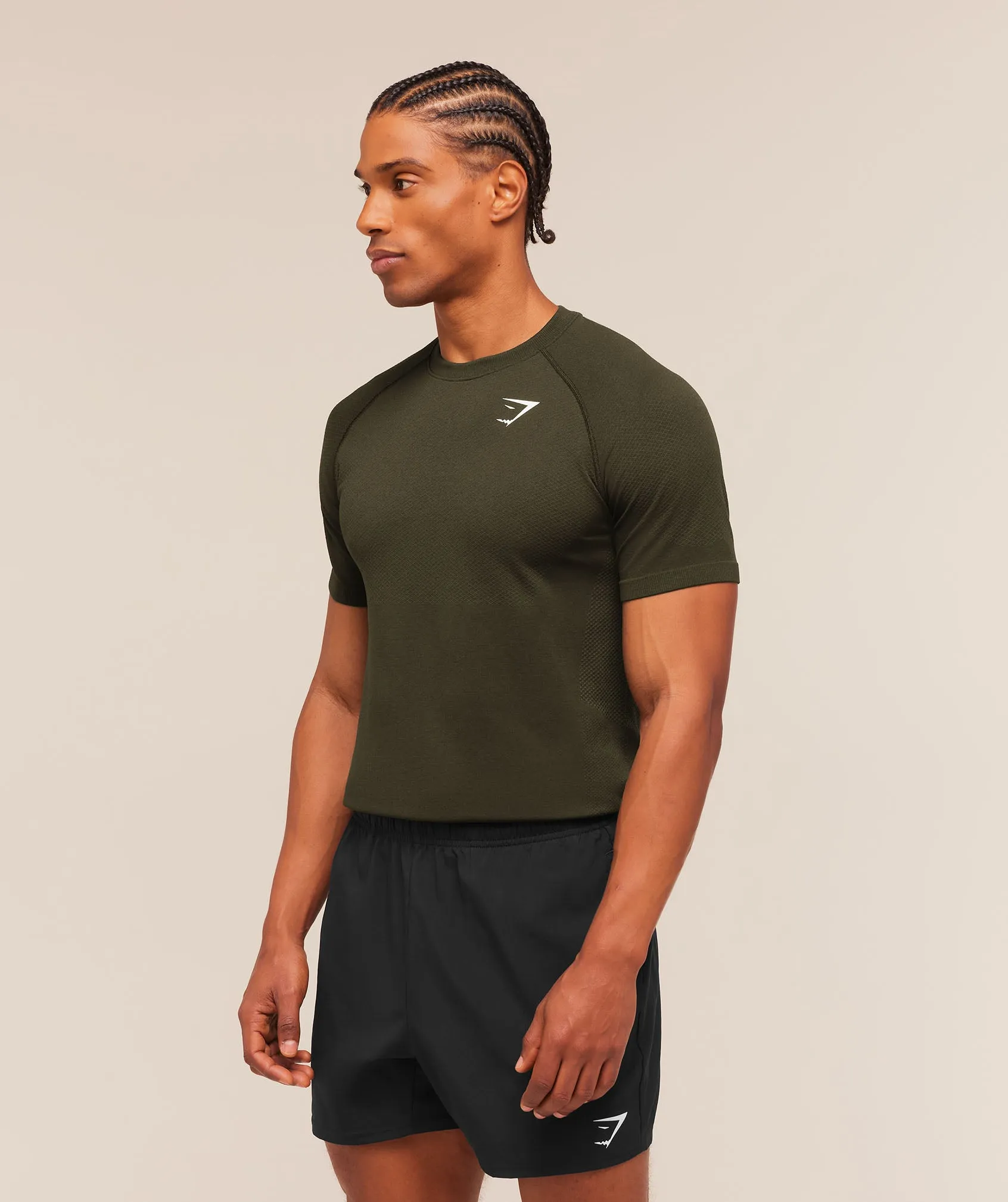 Gymshark Vital Seamless T-Shirt - Strength Green/Canvas Green sold by Gymshark product image thumbnail 3