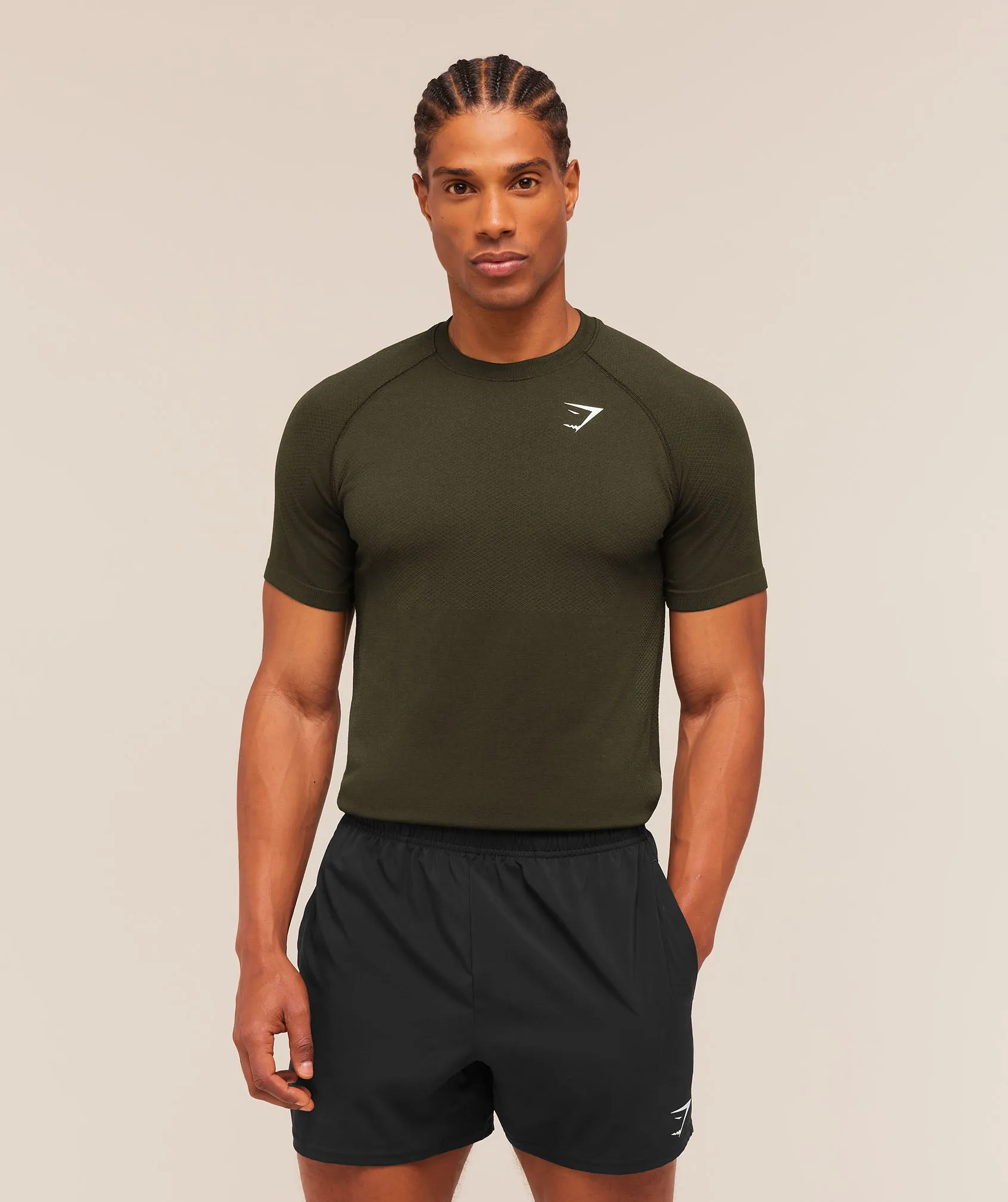 Gymshark Vital Seamless T-Shirt - Strength Green/Canvas Green sold by Gymshark