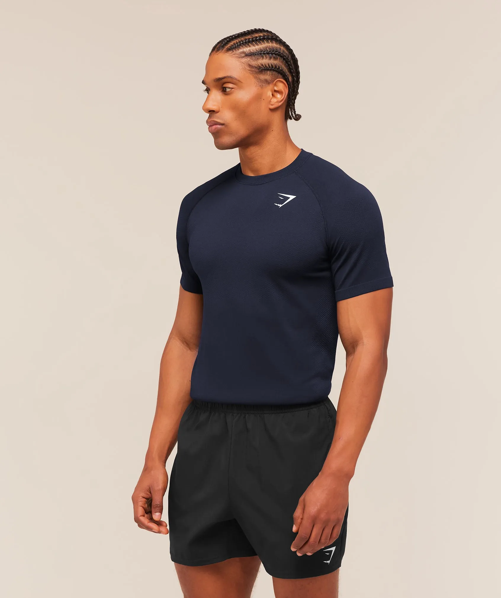 Gymshark Vital Seamless T-Shirt - Navy/Heavy Blue sold by Gymshark product image thumbnail 3