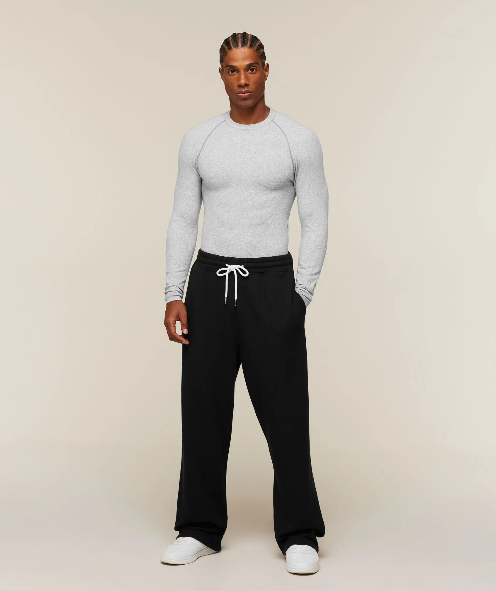 Gymshark Cotton Seamless Long Sleeve T-Shirt - Soft Grey Marl sold by Gymshark product image thumbnail 5