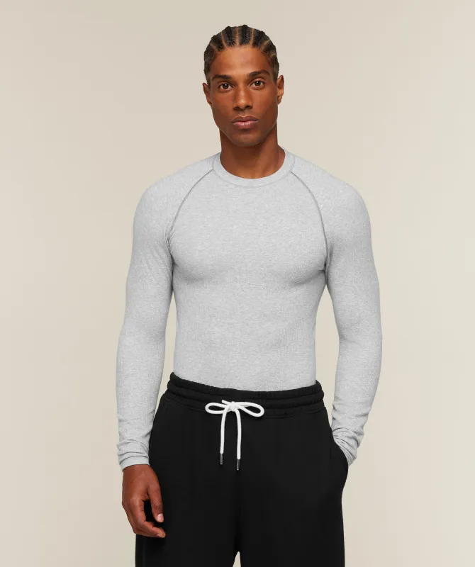 Gymshark Cotton Seamless Long Sleeve T-Shirt - Soft Grey Marl made by Gymshark