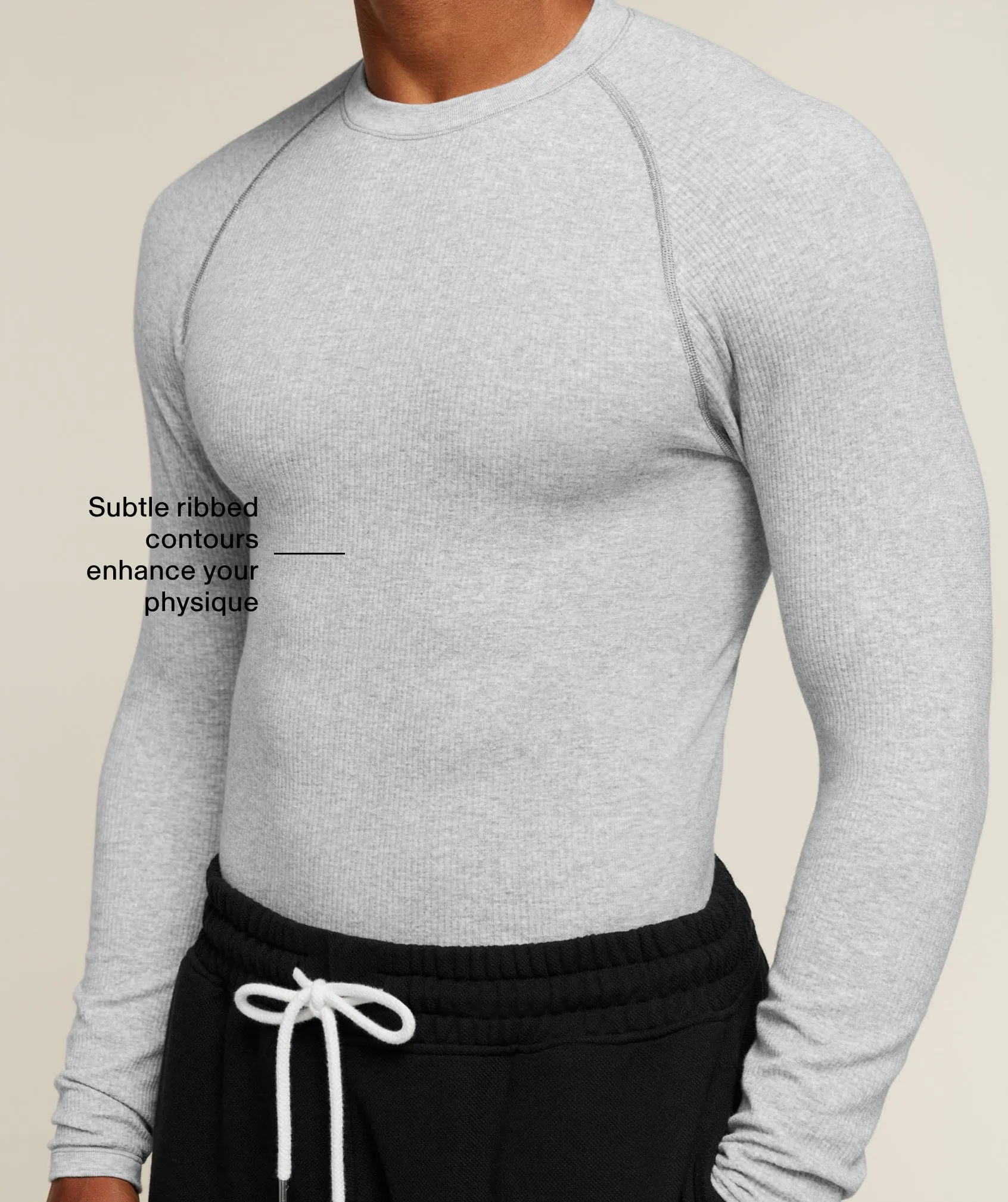 Gymshark Cotton Seamless Long Sleeve T-Shirt - Soft Grey Marl sold by Gymshark product image thumbnail 2