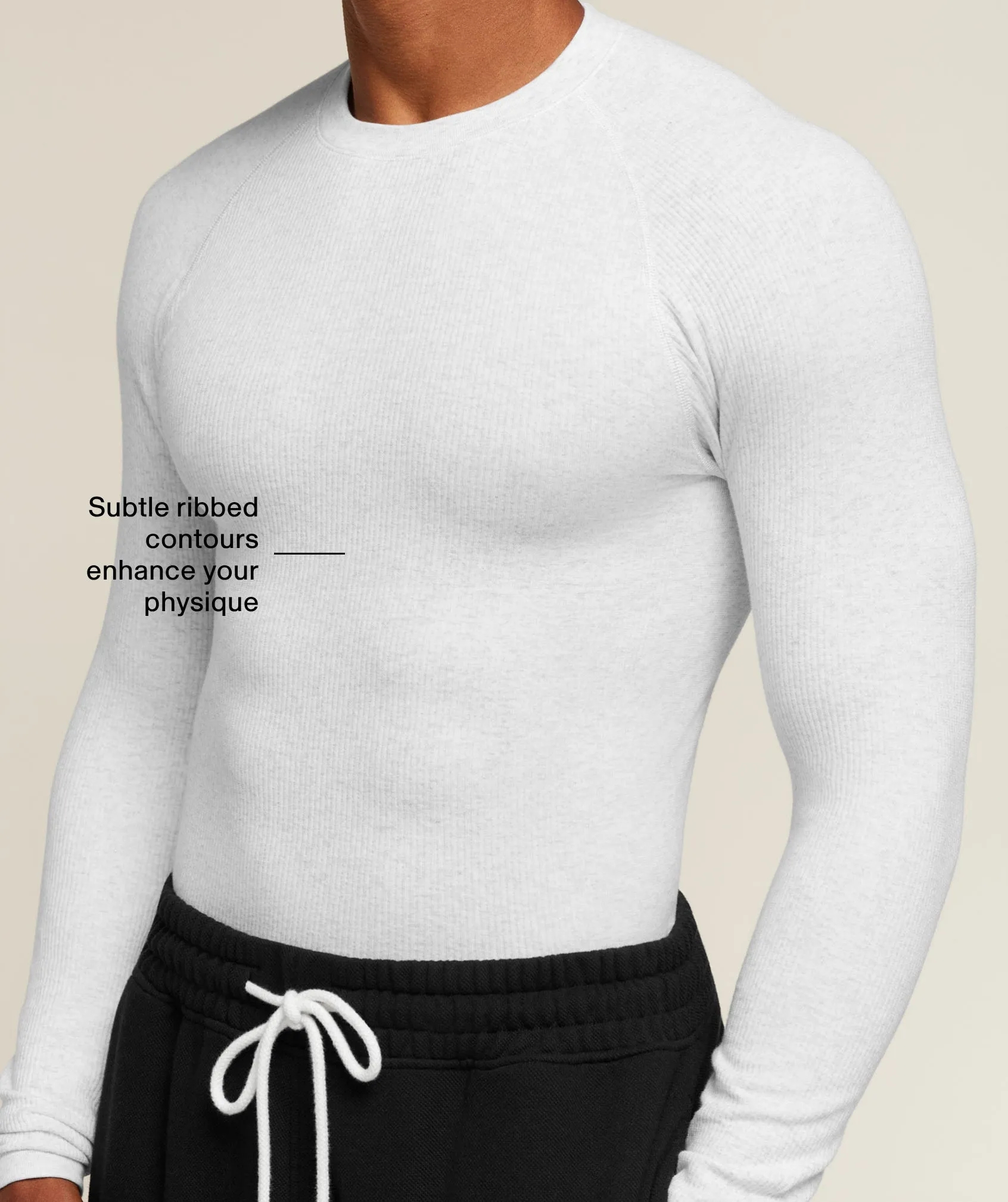 Gymshark Cotton Seamless Long Sleeve T-Shirt - White Grey Marl sold by Gymshark product image thumbnail 2