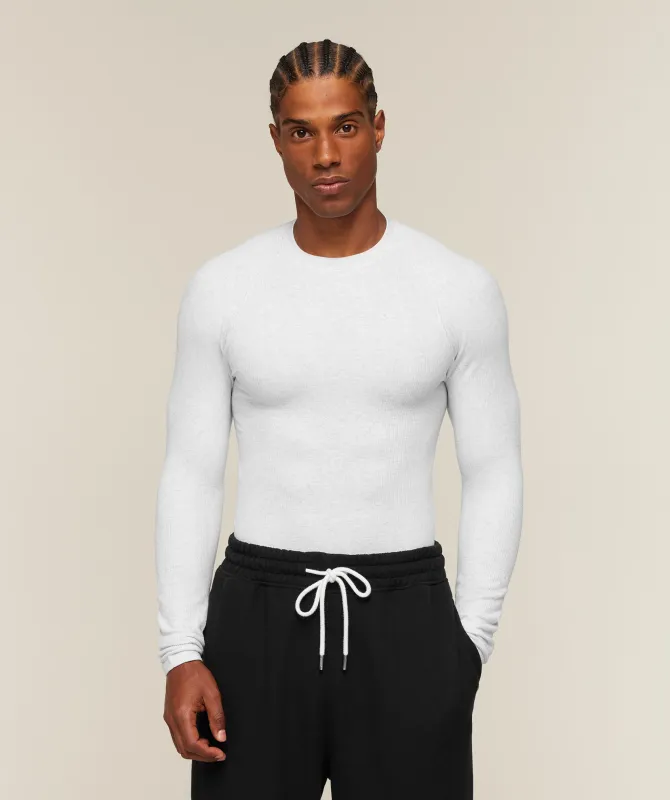 Gymshark Cotton Seamless Long Sleeve T-Shirt - White Grey Marl made by Gymshark