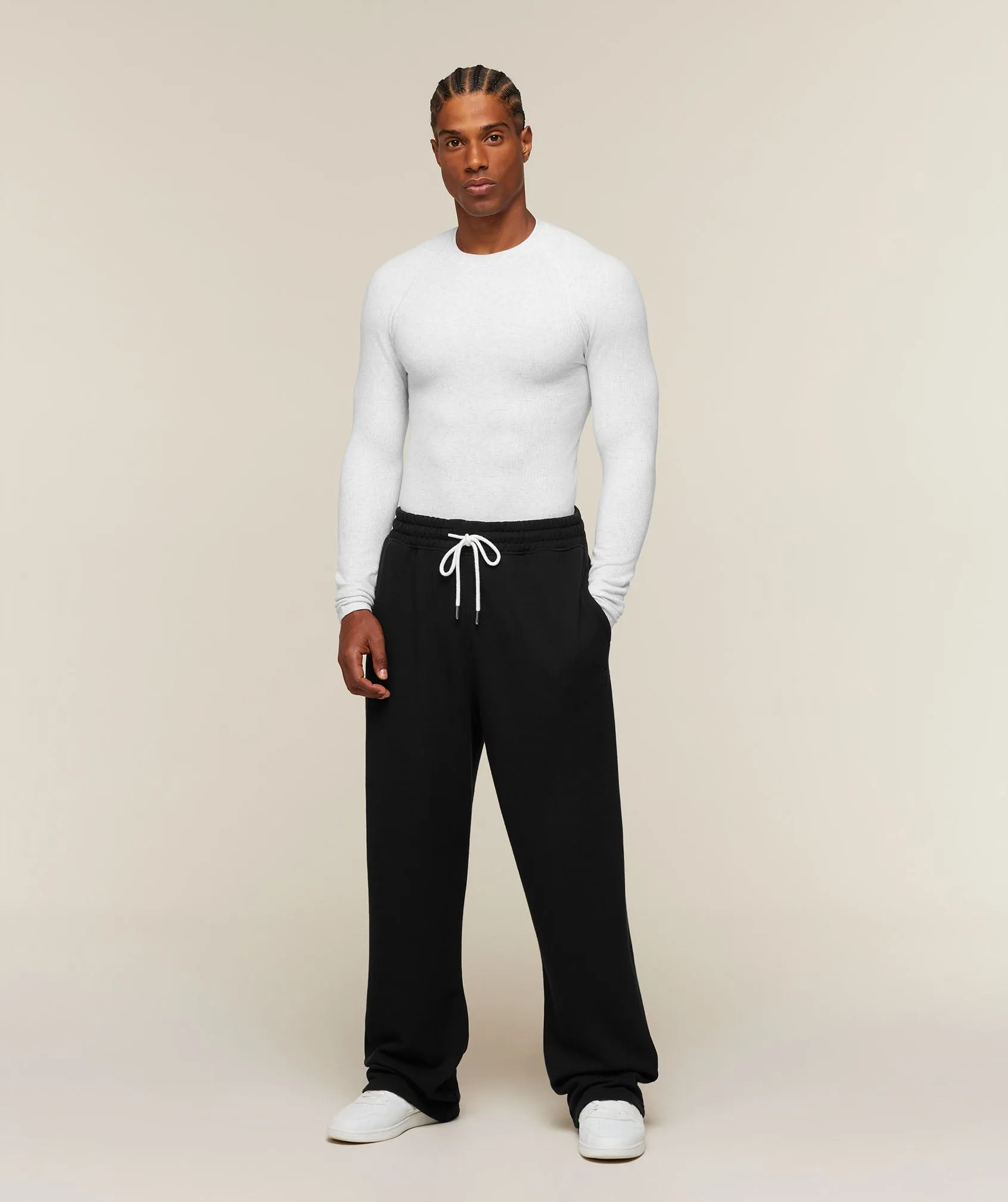 Gymshark Cotton Seamless Long Sleeve T-Shirt - White Grey Marl sold by Gymshark product image thumbnail 5
