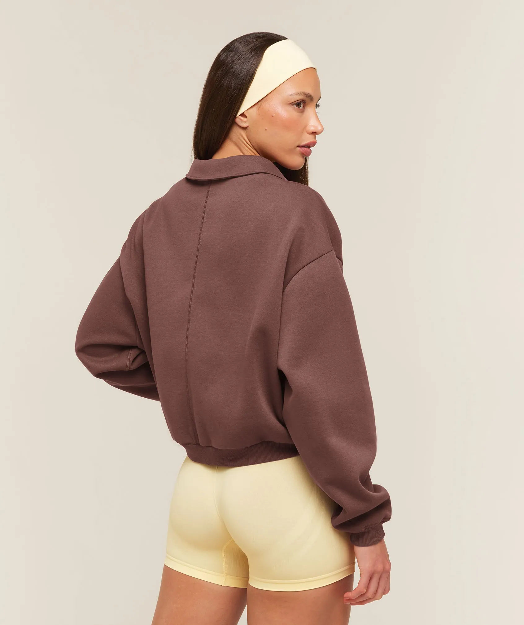 Gymshark Cosy Luxe Campus Polo Sweatshirt - Espresso Brown sold by Gymshark product image thumbnail 2