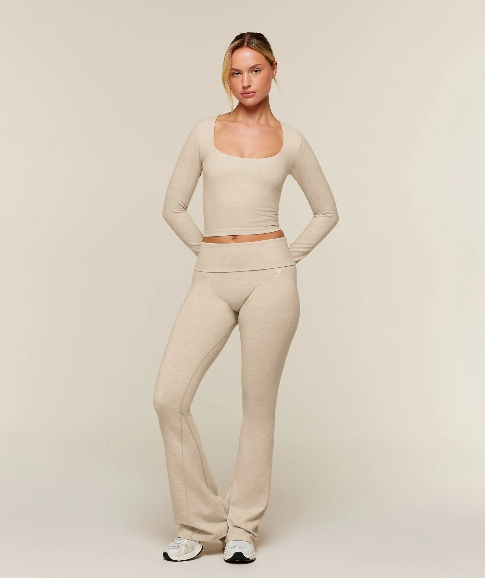 Gymshark CottonMove™ Midi Long Sleeve Top - Oat Marl sold by Gymshark product image thumbnail 5
