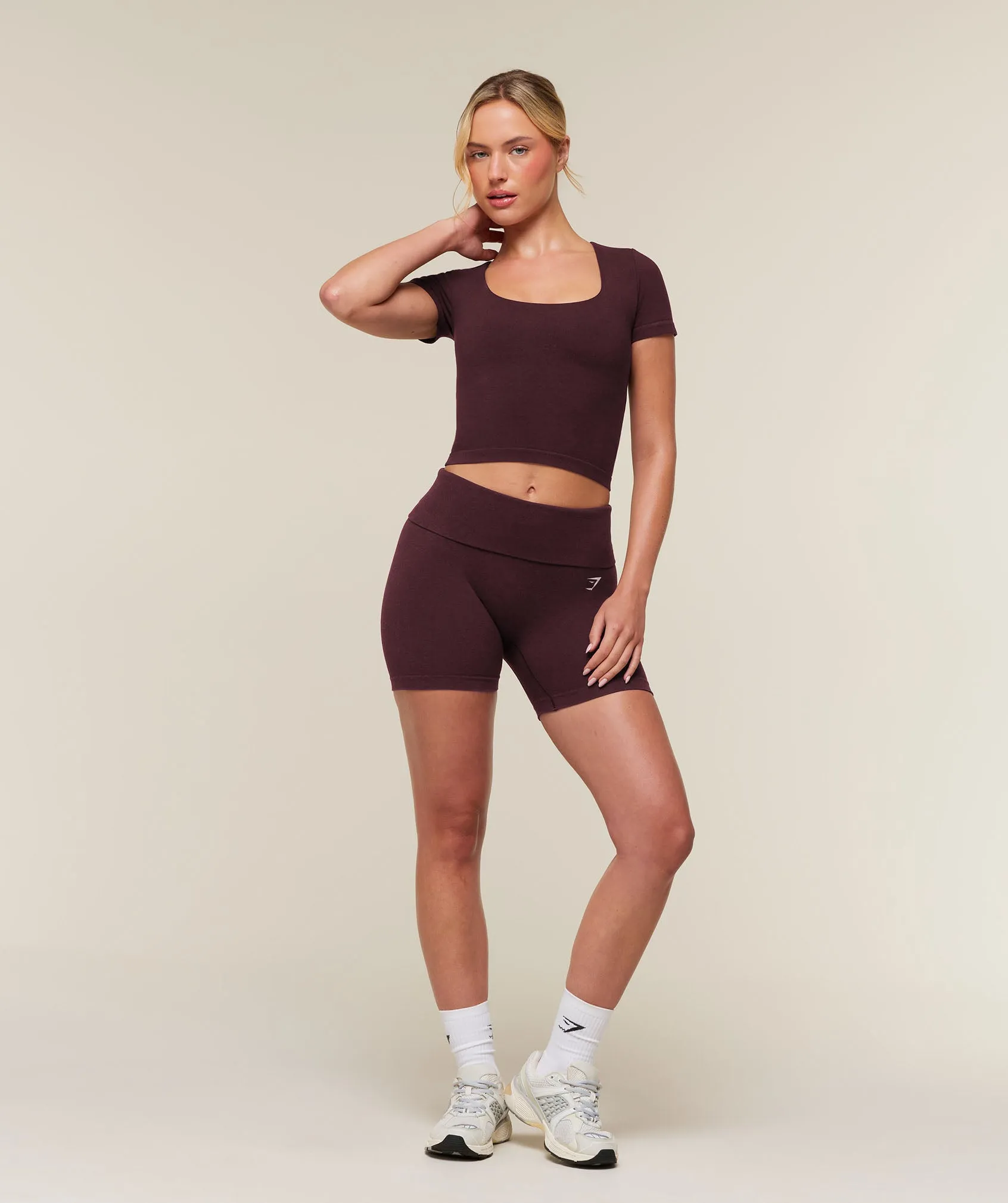 Gymshark CottonMove™ Shorts - Calm Purple Marl sold by Gymshark product image thumbnail 5