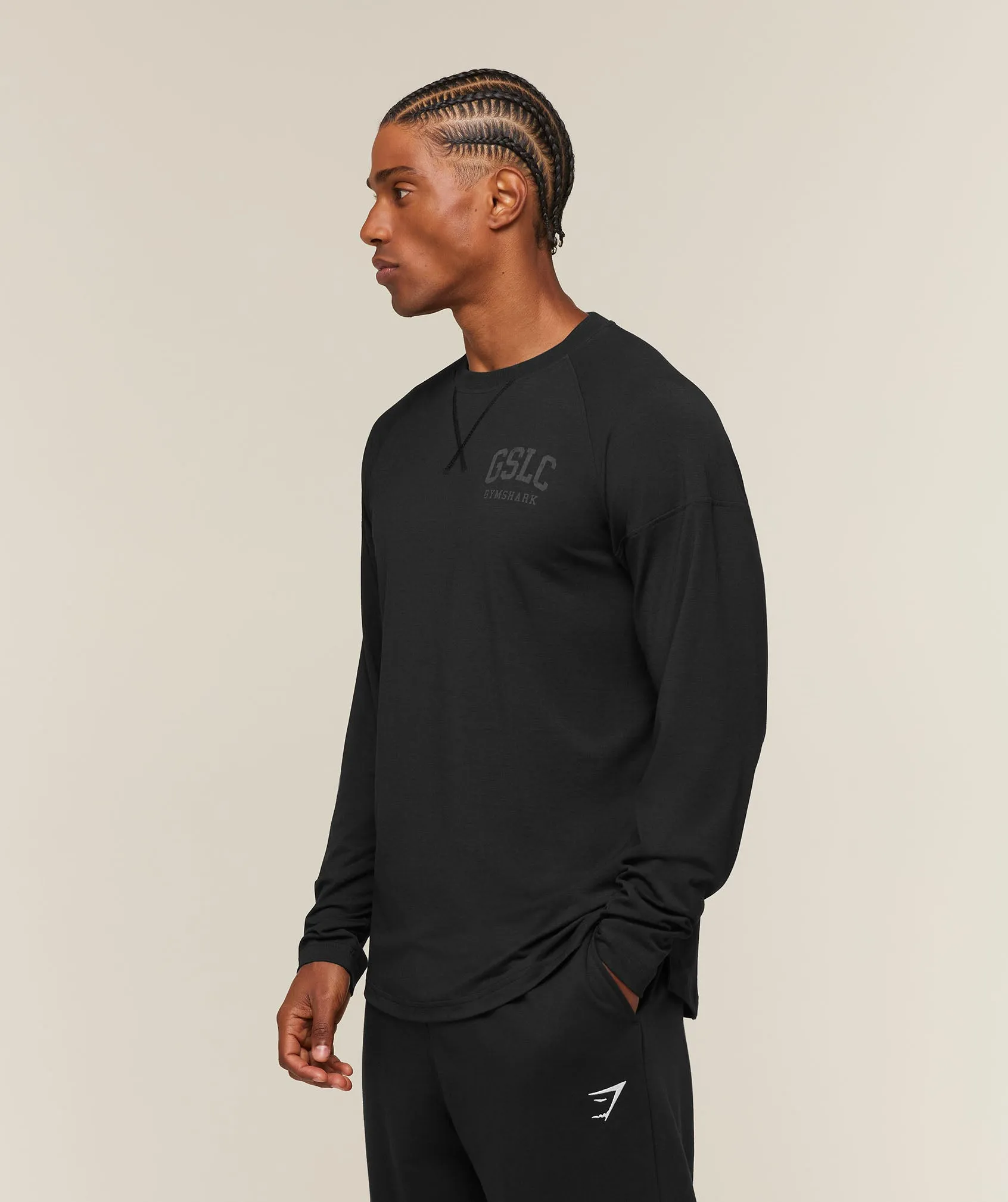 Gymshark GSLC Raglan Long Sleeve T-Shirt - Black sold by Gymshark product image thumbnail 3
