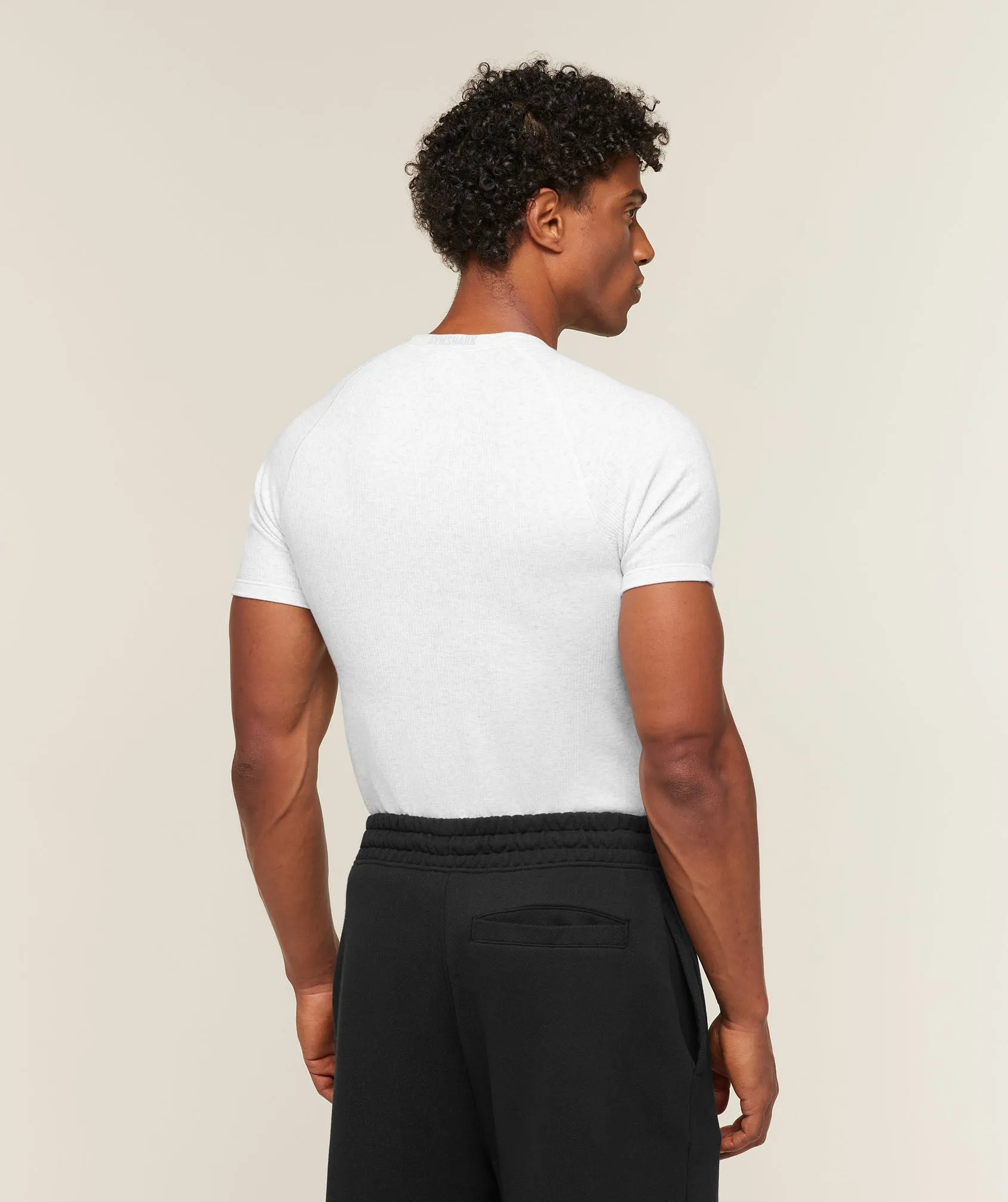 Gymshark Cotton Seamless T-Shirt - White Grey Marl sold by Gymshark product image thumbnail 2