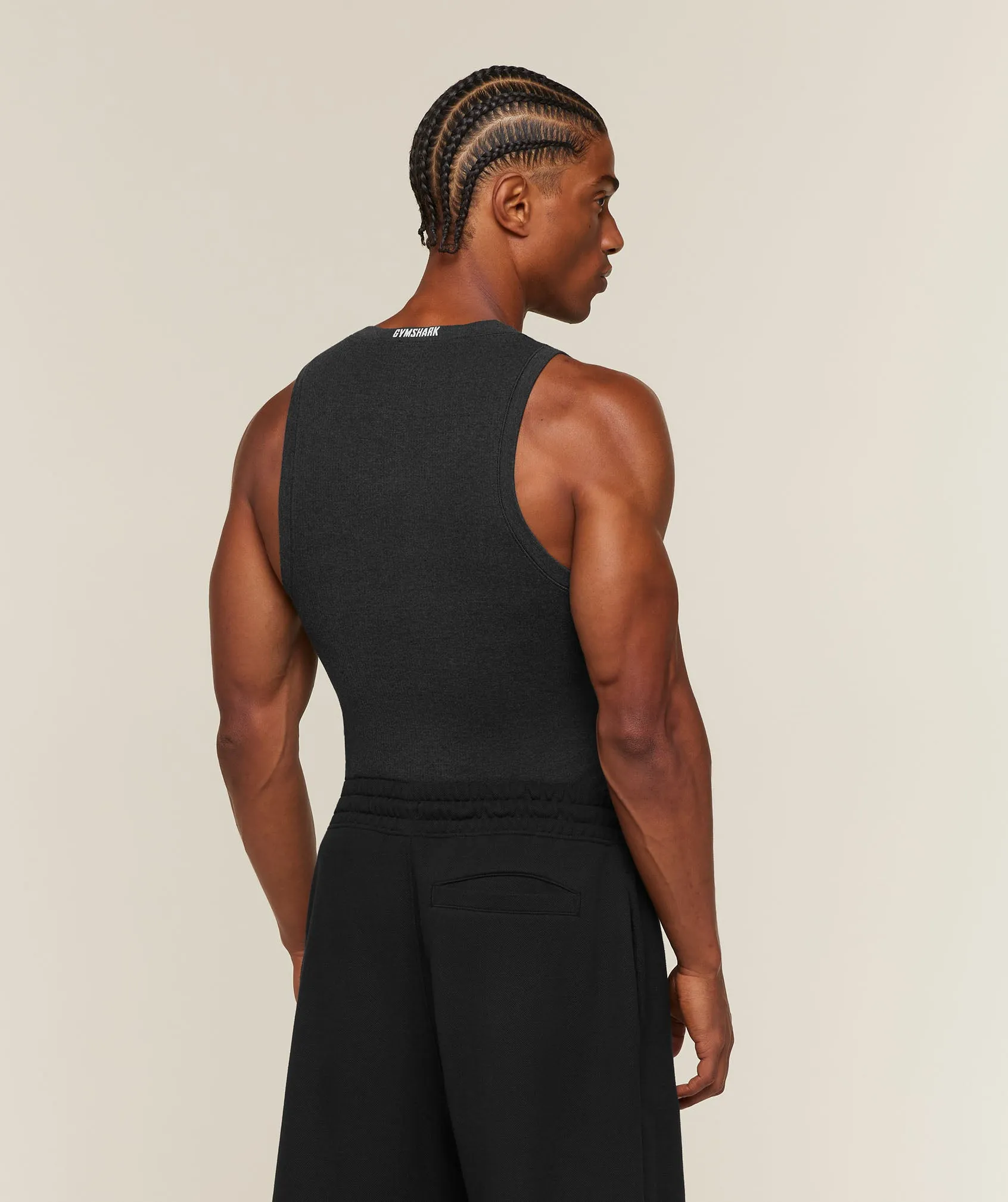 Gymshark Cotton Seamless Sleeveless Top - Black Marl sold by Gymshark product image thumbnail 2