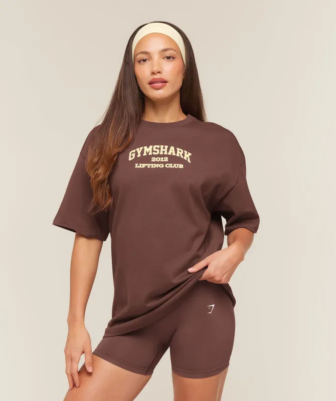 Gymshark Cosy Luxe Campus T-Shirt - Espresso Brown made by Gymshark