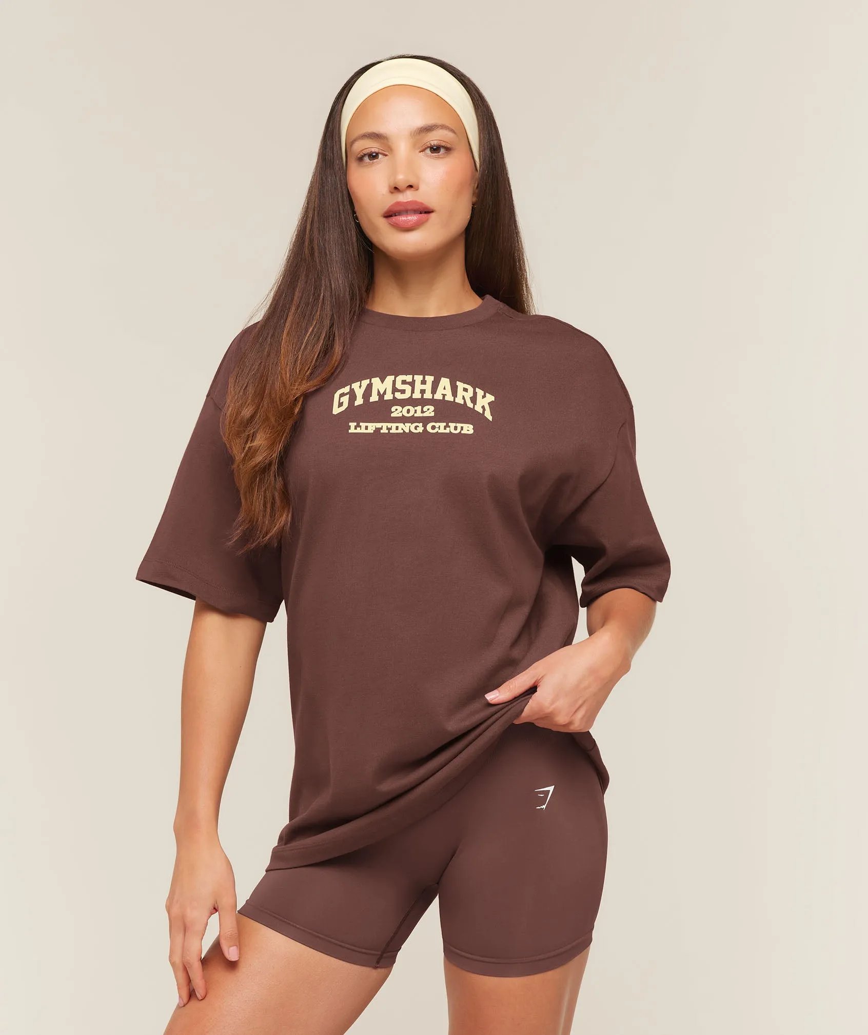 Gymshark Cosy Luxe Campus T-Shirt - Espresso Brown sold by Gymshark