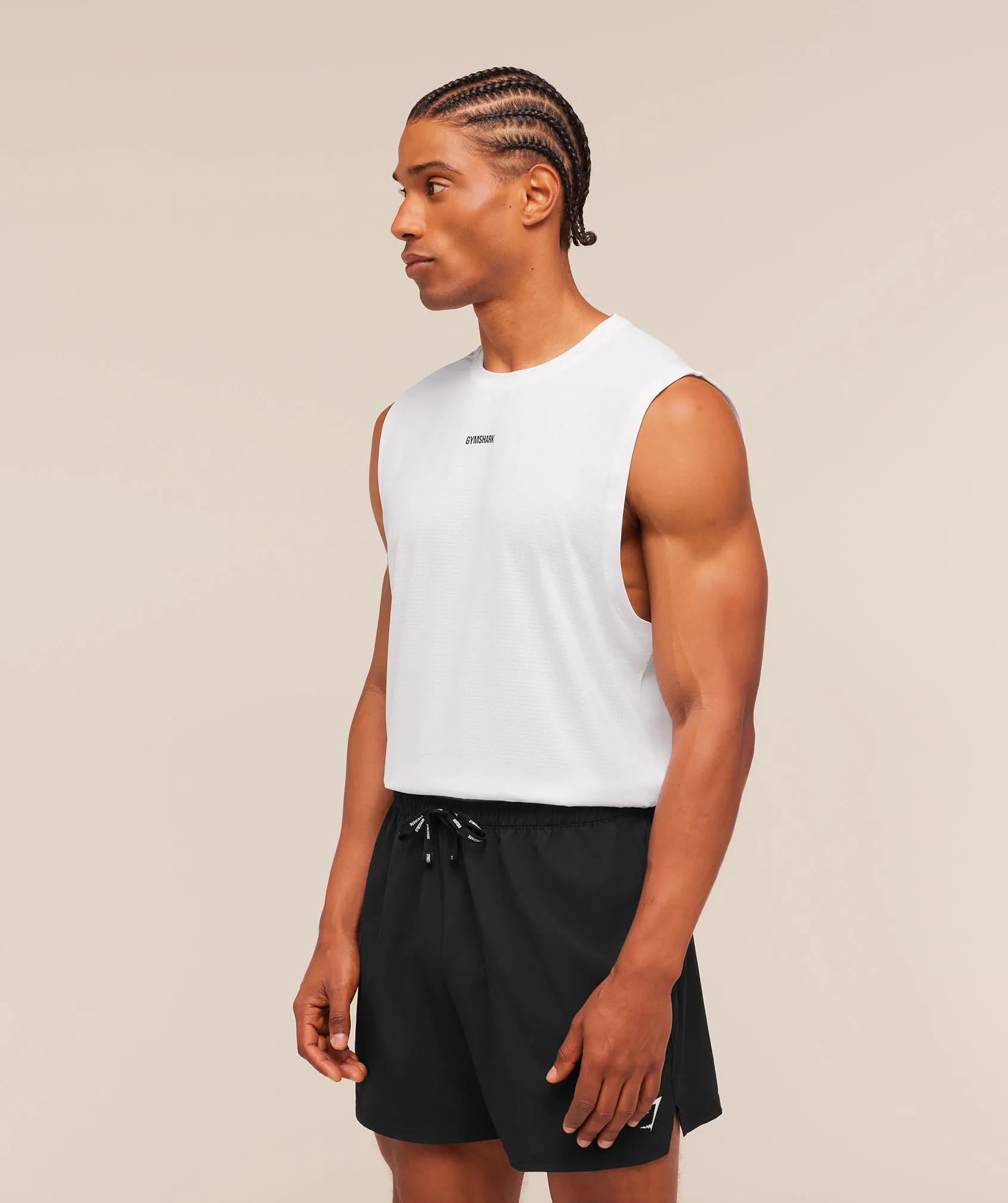 Gymshark Train Cut Off Tank - White sold by Gymshark product image thumbnail 4