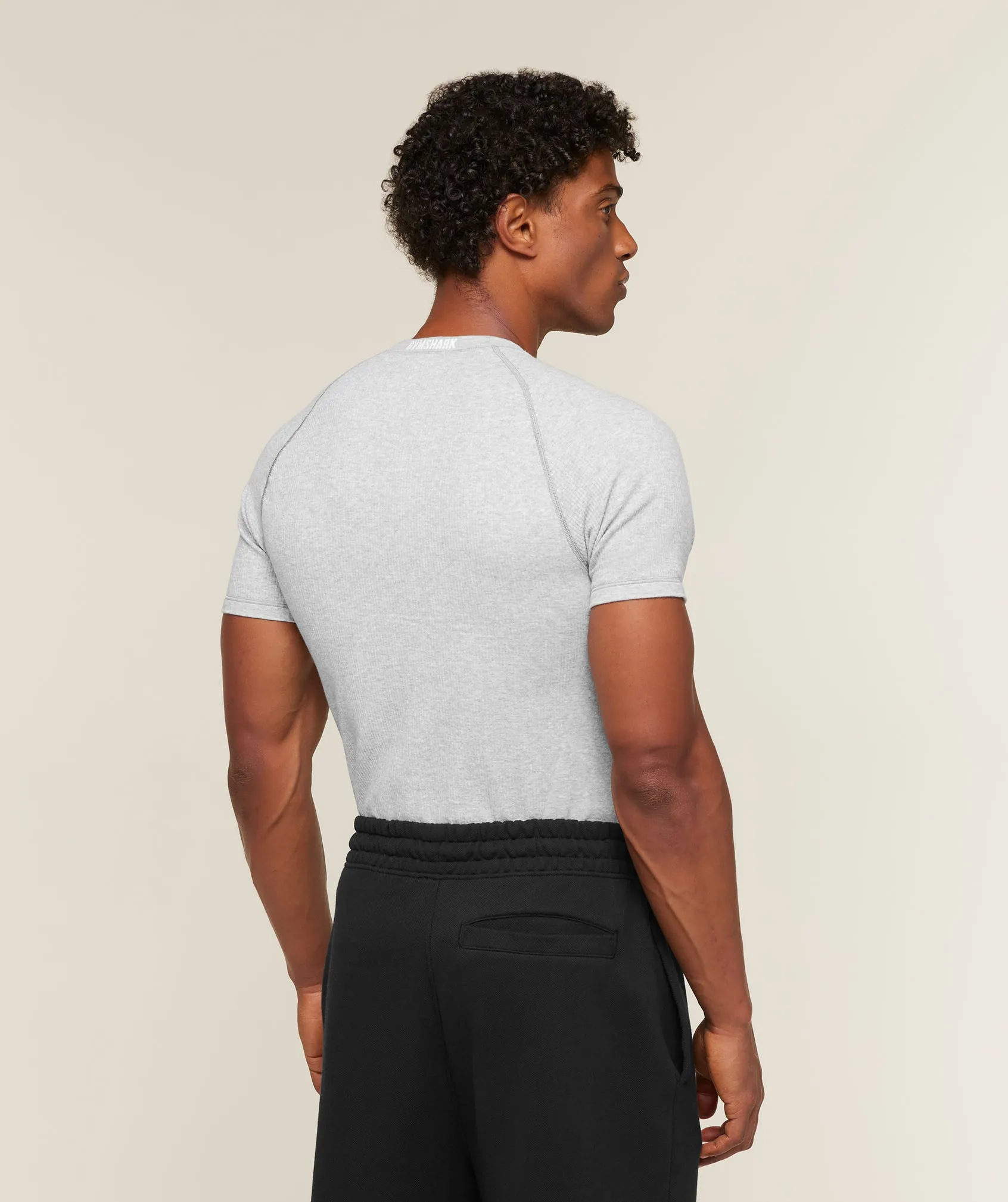 Gymshark Cotton Seamless T-Shirt - Soft Grey Marl sold by Gymshark product image thumbnail 2