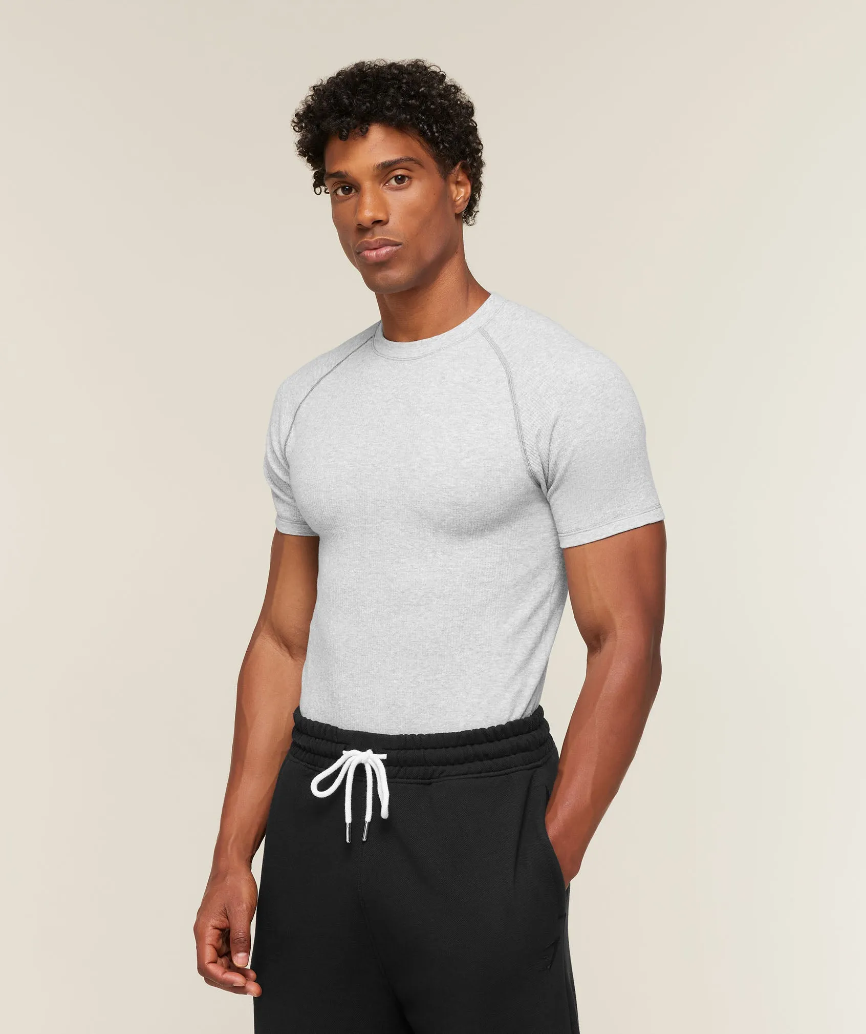 Gymshark Cotton Seamless T-Shirt - Soft Grey Marl sold by Gymshark product image thumbnail 3