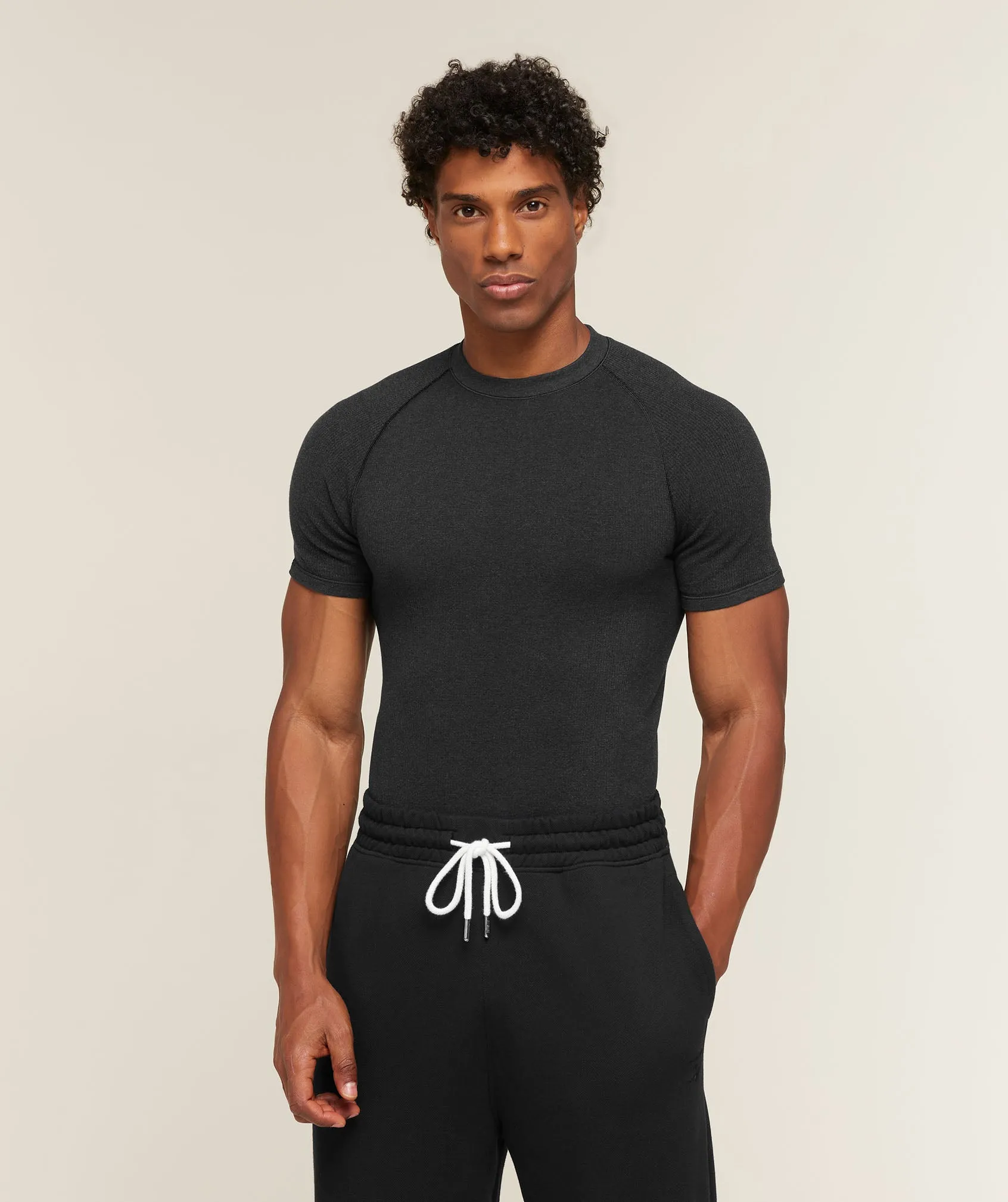 Gymshark Cotton Seamless T-Shirt - Black Marl sold by Gymshark