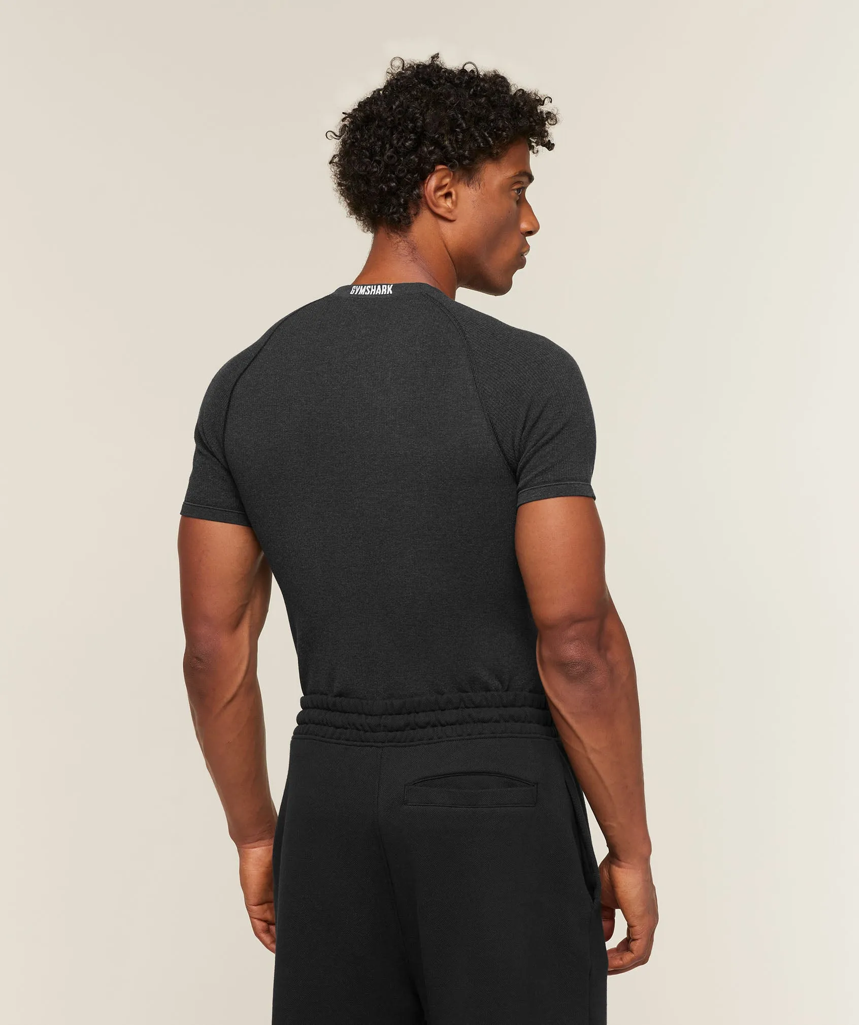 Gymshark Cotton Seamless T-Shirt - Black Marl sold by Gymshark product image thumbnail 2