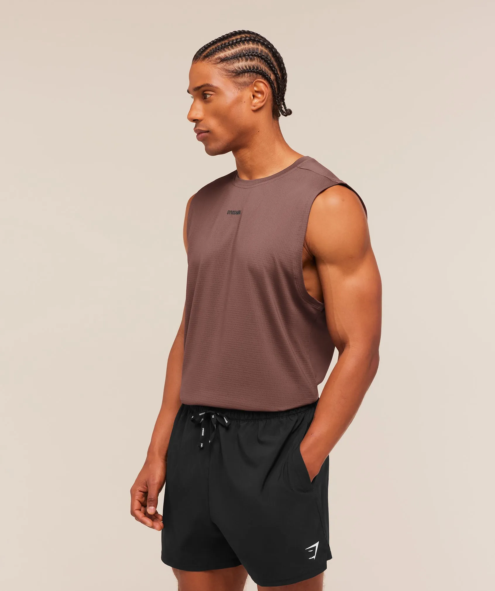 Gymshark Train Cut Off Tank - Espresso Brown sold by Gymshark product image thumbnail 3