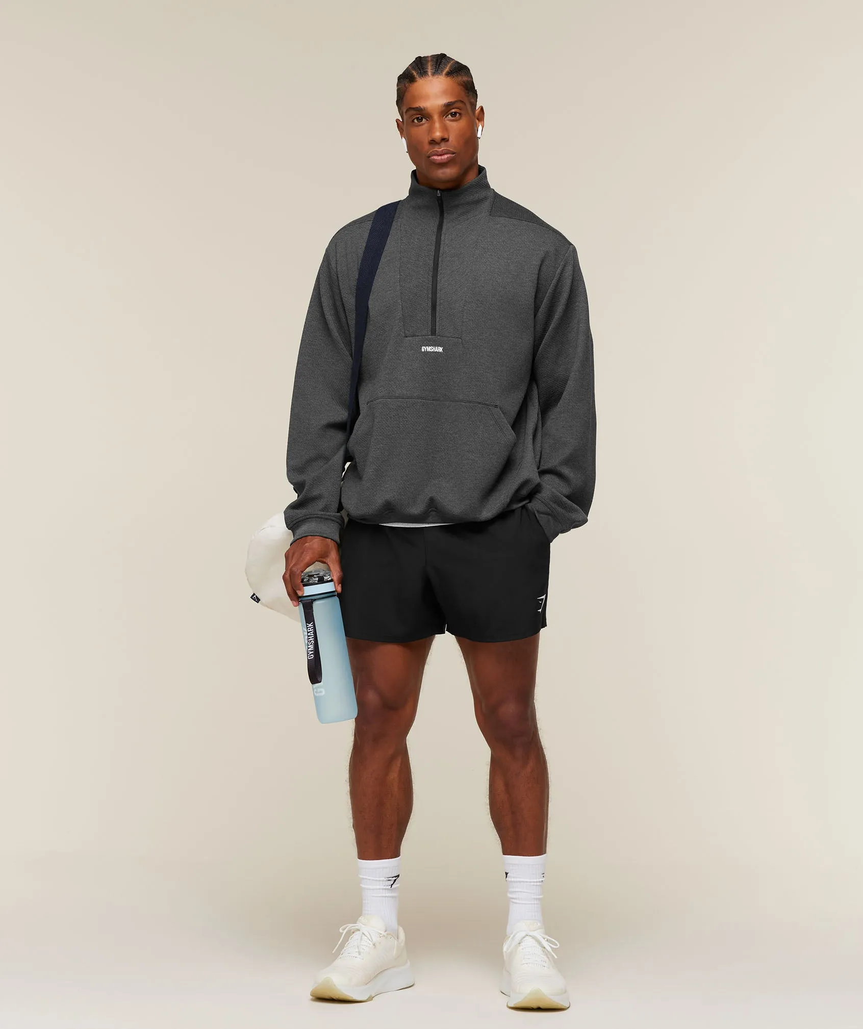 Gymshark Train 1/4 Zip - Black Core Marl sold by Gymshark product image thumbnail 4