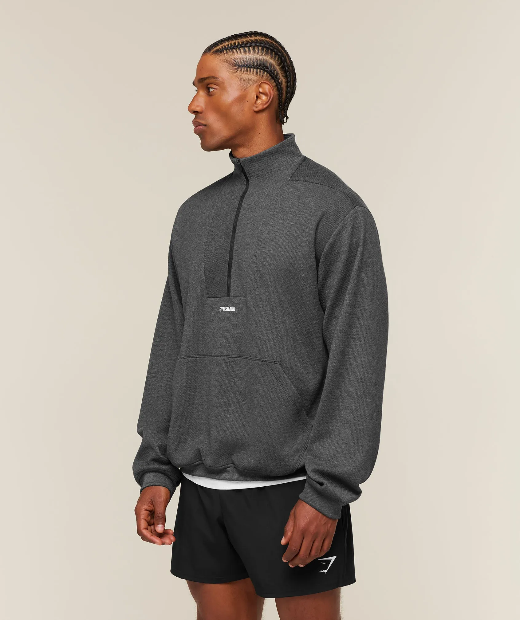 Gymshark Train 1/4 Zip - Black Core Marl sold by Gymshark product image thumbnail 3