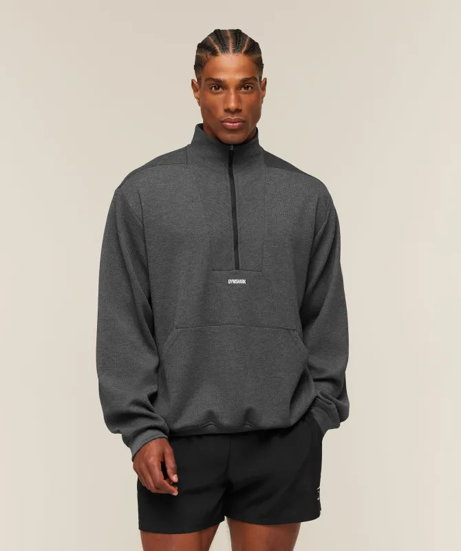 Gymshark Train 1/4 Zip - Black Core Marl made by Gymshark