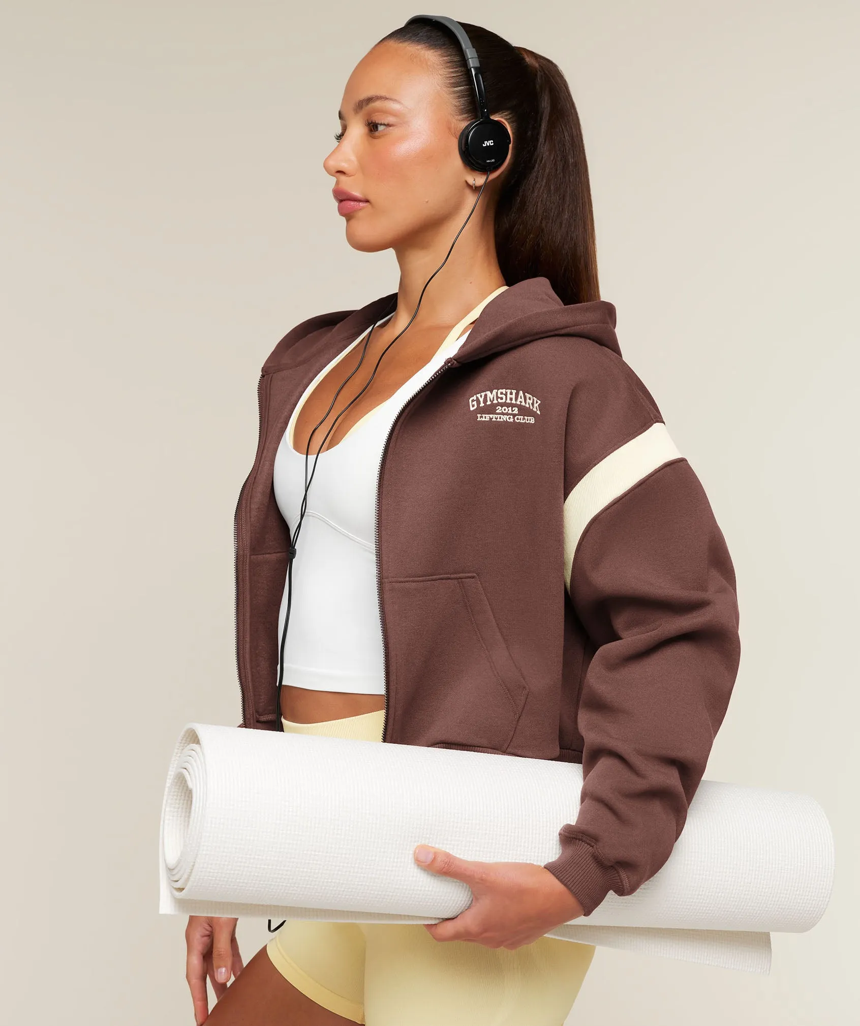 Gymshark Cosy Luxe Campus Full Zip Hoodie - Espresso Brown sold by Gymshark product image thumbnail 5