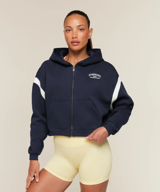 Gymshark Cosy Luxe Campus Full Zip Hoodie - Heavy Blue made by Gymshark
