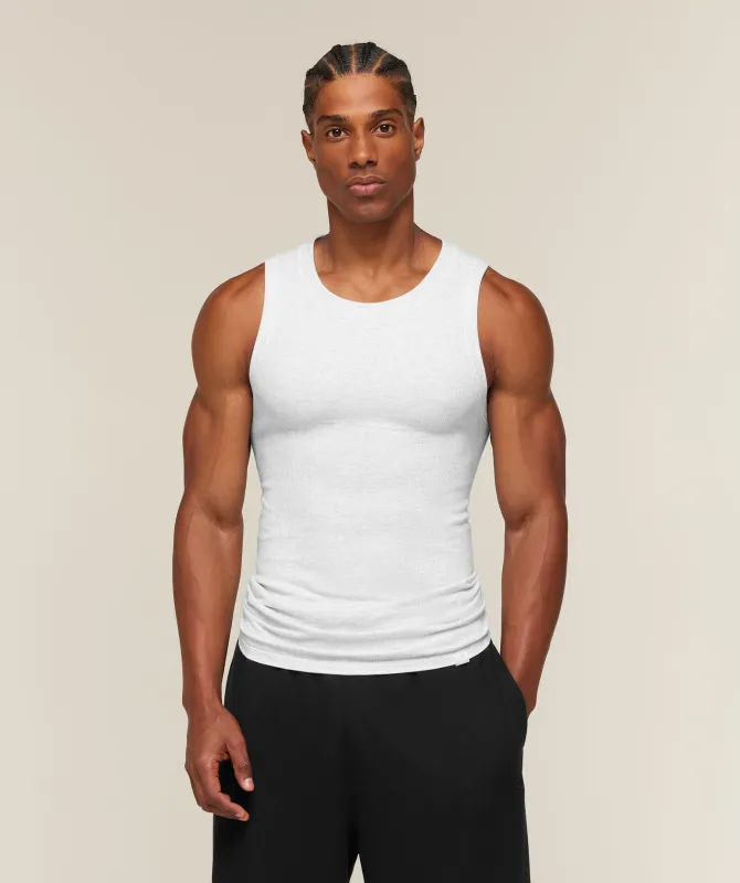 Gymshark Cotton Seamless Sleeveless Top - White Grey Marl made by Gymshark