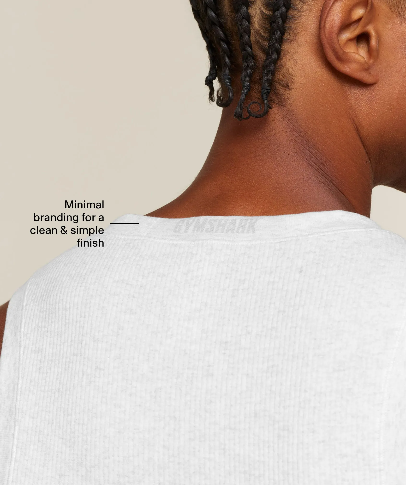 Gymshark Cotton Seamless Sleeveless Top - White Grey Marl sold by Gymshark product image thumbnail 5