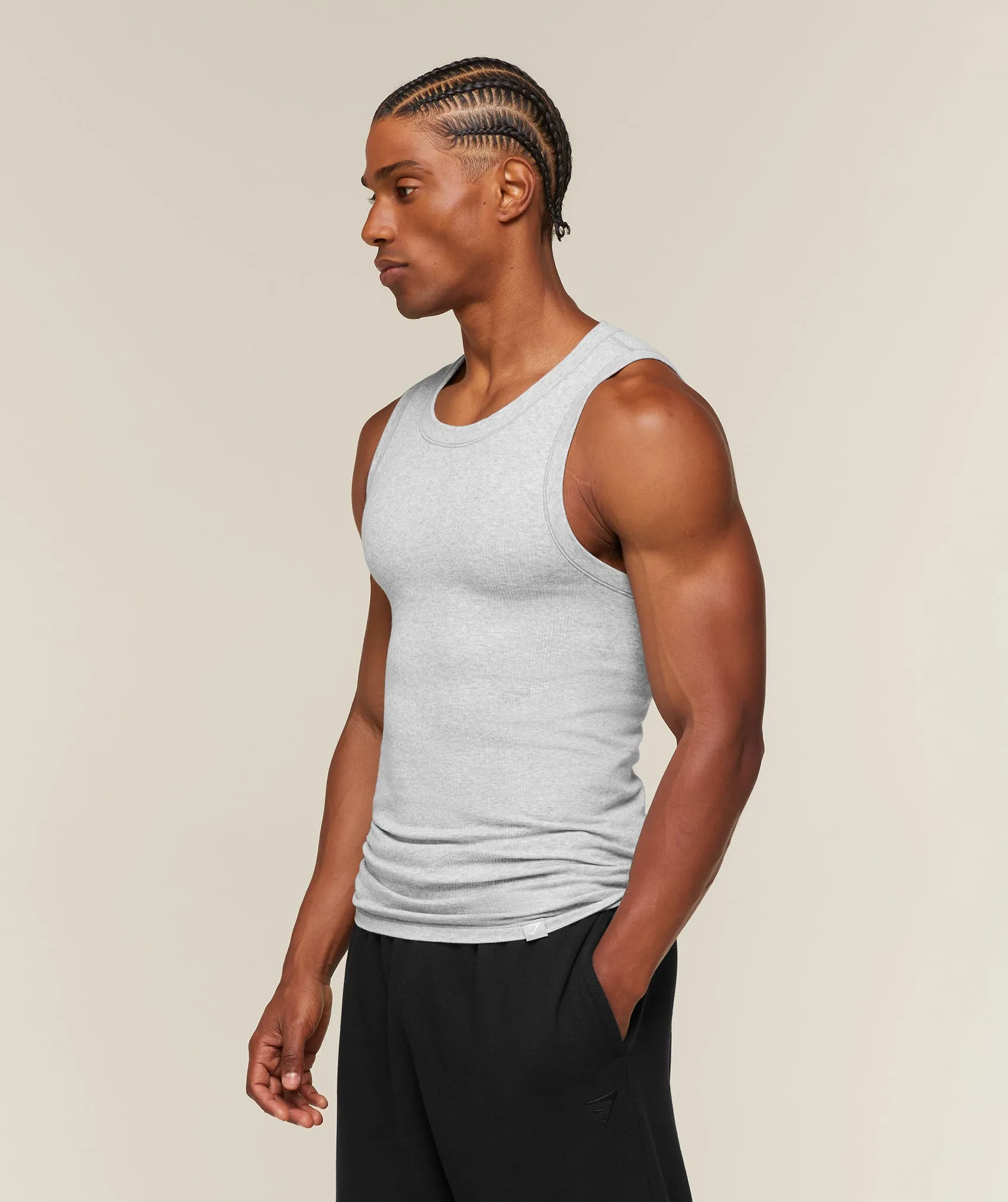 Gymshark Cotton Seamless Sleeveless Top - Soft Grey Marl sold by Gymshark product image thumbnail 3