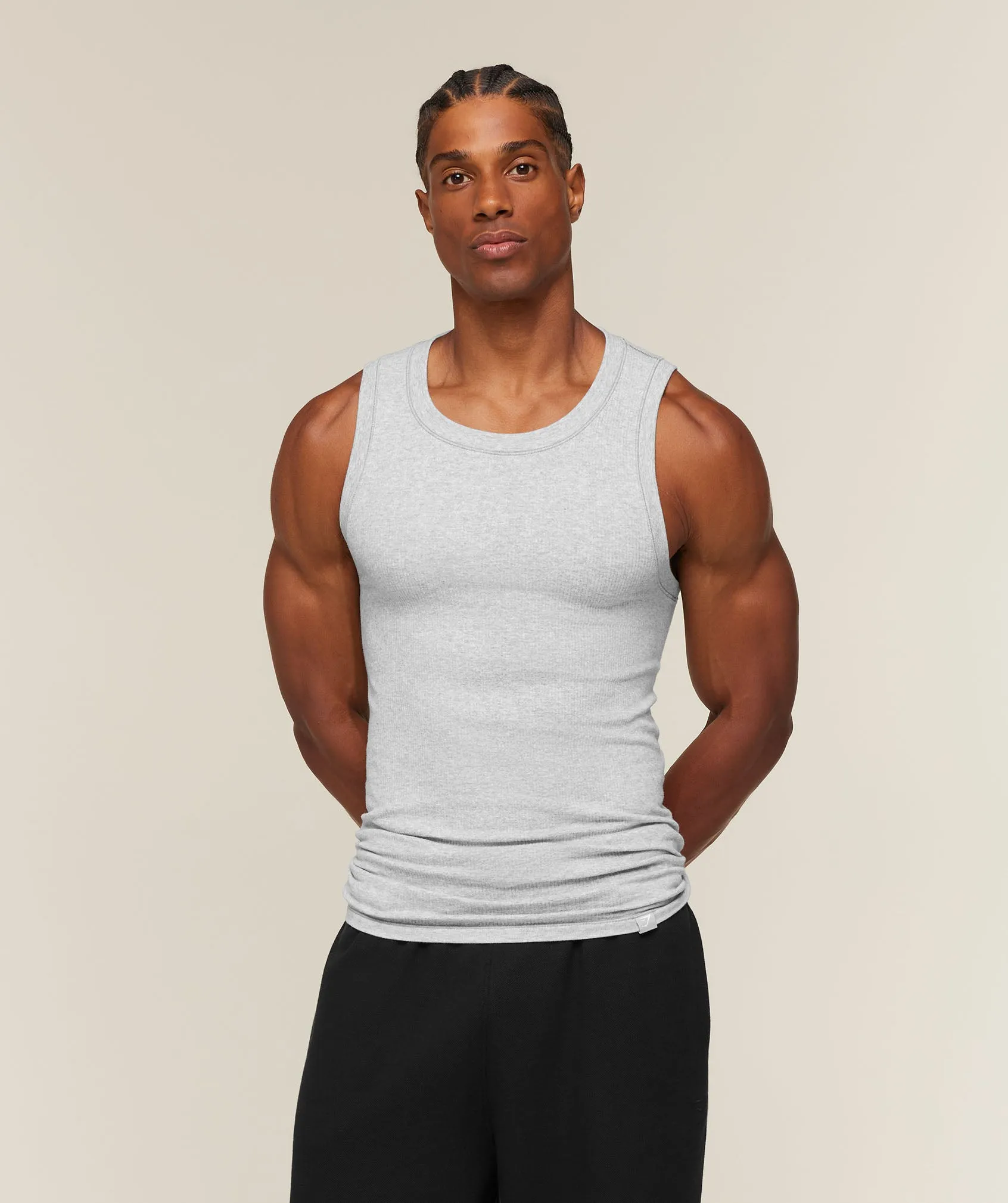 Gymshark Cotton Seamless Sleeveless Top - Soft Grey Marl sold by Gymshark