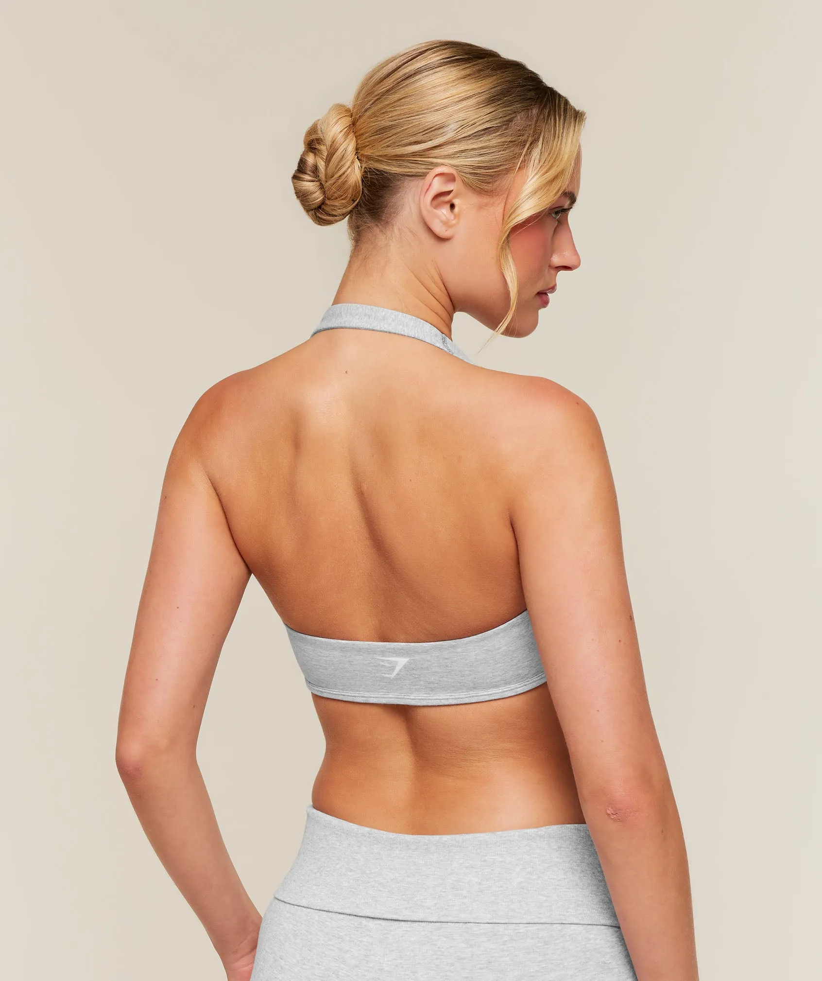 Gymshark CottonMove™ Halterneck Sports Bra - Soft Grey Marl sold by Gymshark product image thumbnail 2