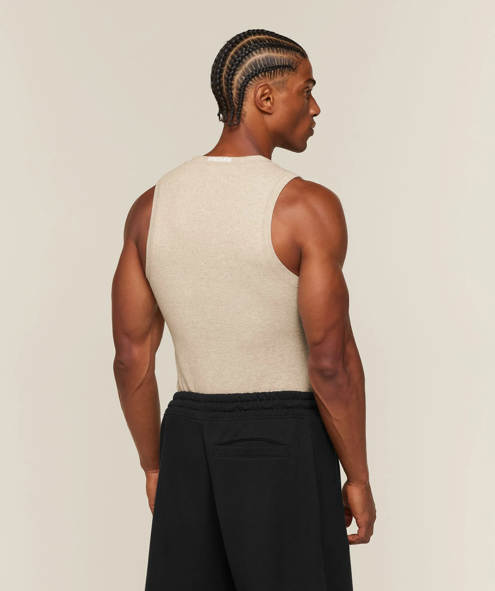 Gymshark Cotton Seamless Sleeveless Top - Oat Marl sold by Gymshark product image thumbnail 2