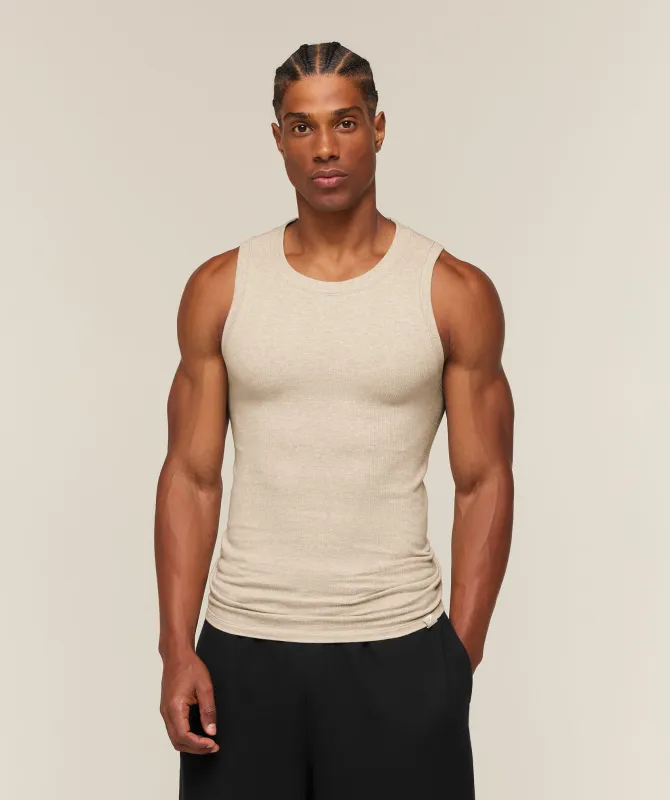 Gymshark Cotton Seamless Sleeveless Top -  Oat Marl made by Gymshark