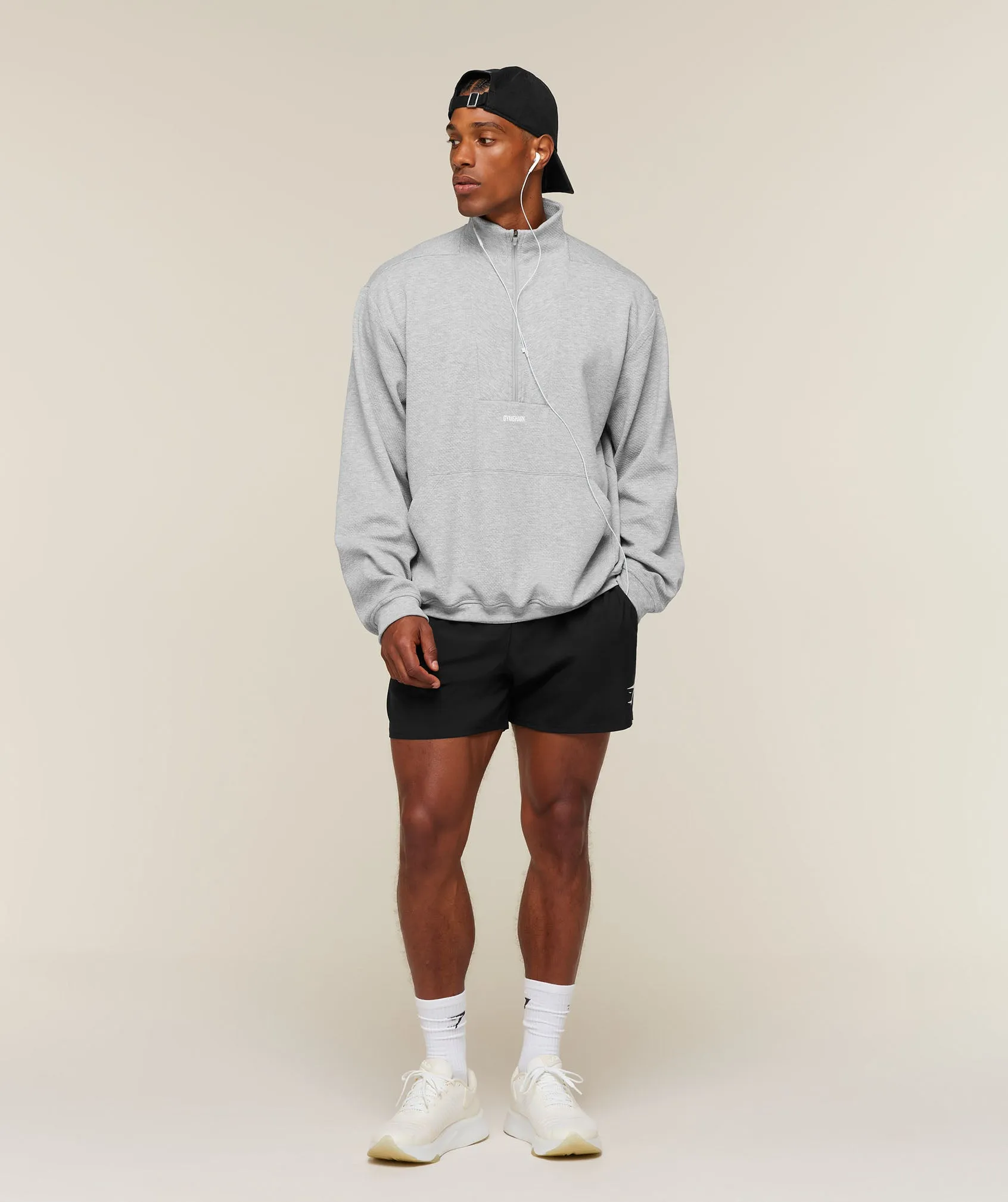 Gymshark Train 1/4 Zip - Light Grey Core Marl sold by Gymshark product image thumbnail 4