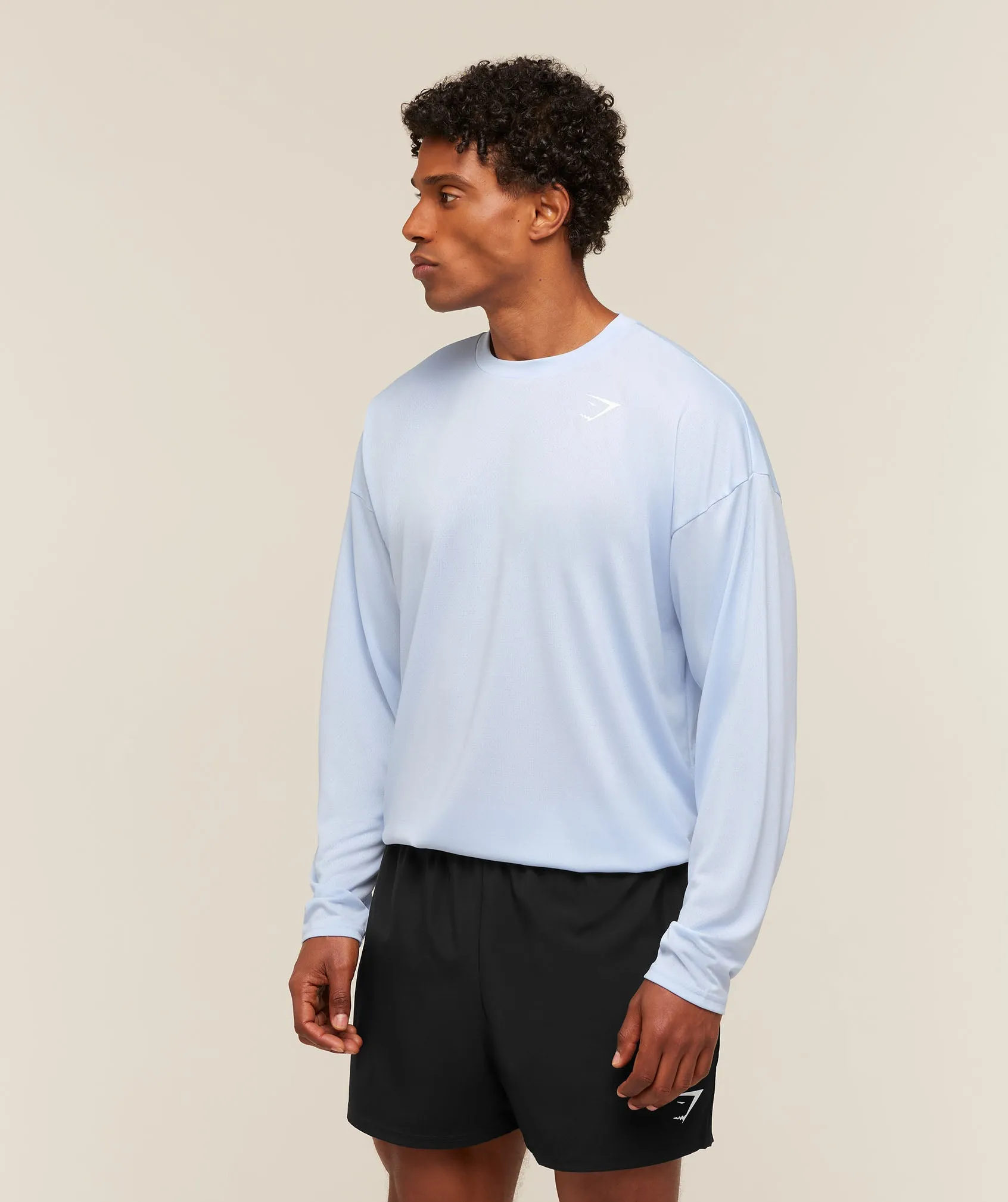 Gymshark Arrival Oversized Long Sleeve T-Shirt - Tranquil Blue sold by Gymshark product image thumbnail 3