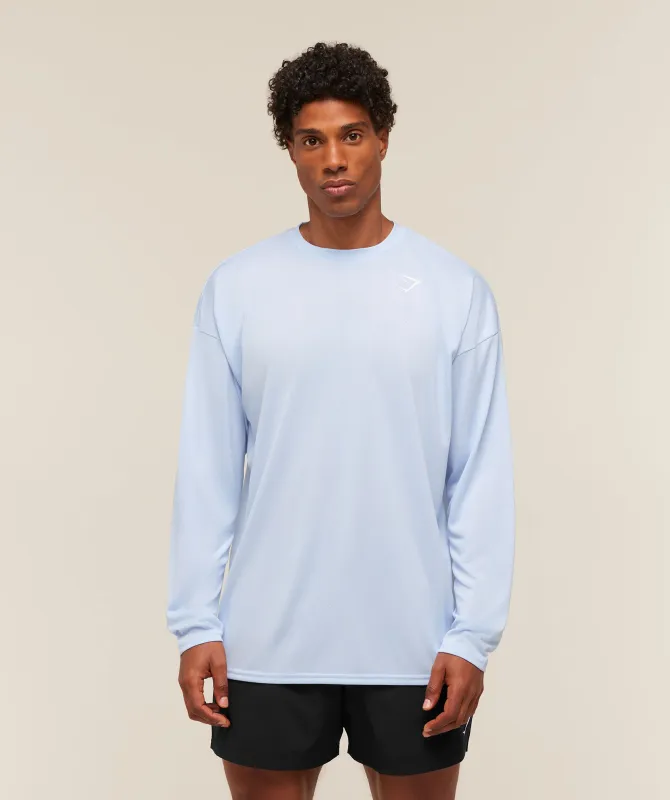 Gymshark Arrival Oversized Long Sleeve T-Shirt - Tranquil Blue made by Gymshark
