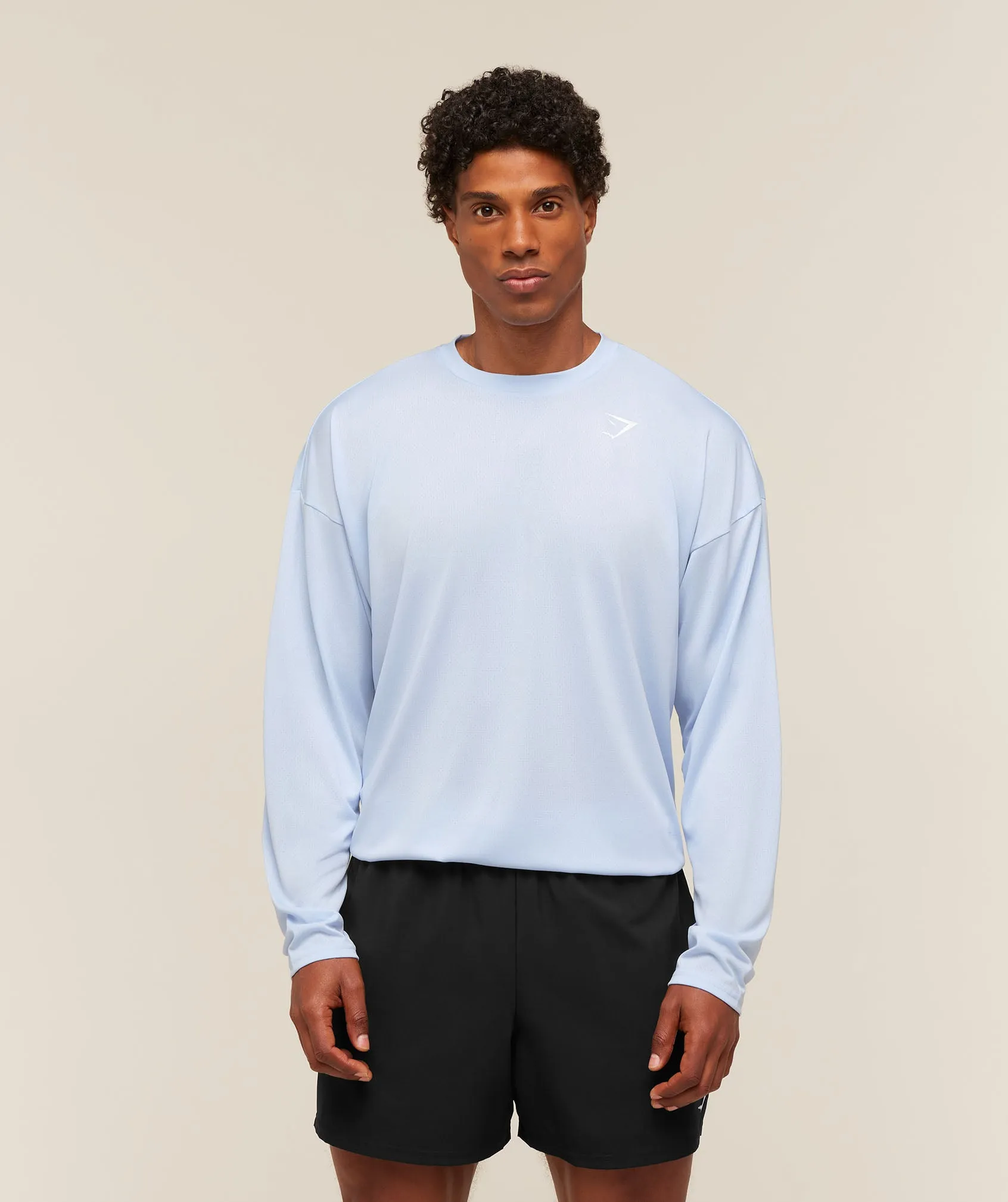 Gymshark Arrival Oversized Long Sleeve T-Shirt - Tranquil Blue sold by Gymshark product image thumbnail 4