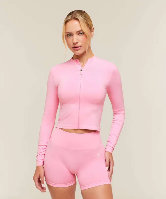 Gymshark Everyday Seamless Zip Tracktop - Poise Pink made by Gymshark