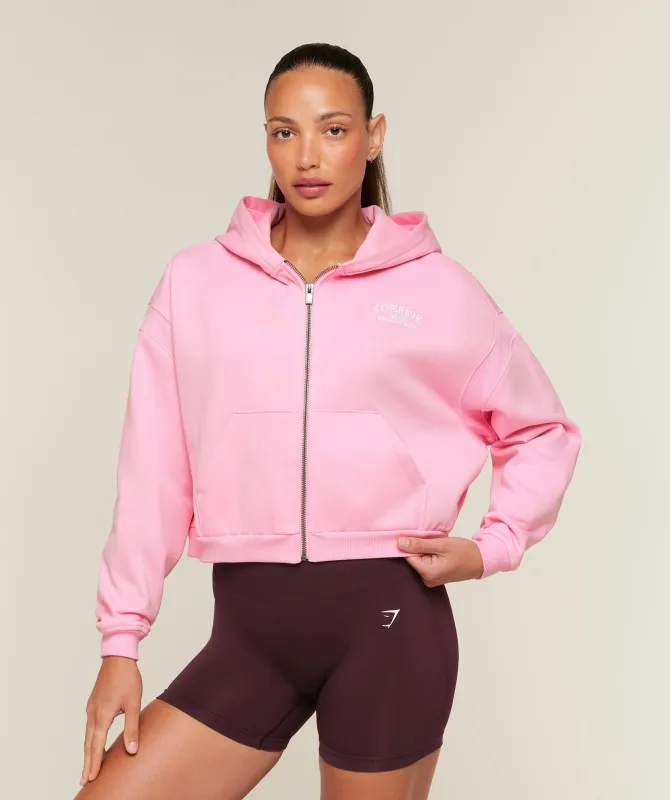 Gymshark Cosy Luxe Campus Full Zip Hoodie - Poise Pink made by Gymshark