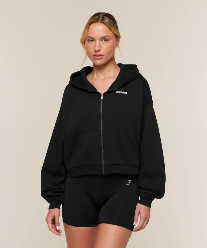 Gymshark Cosy Luxe Zip Through Hoodie - Black made by Gymshark