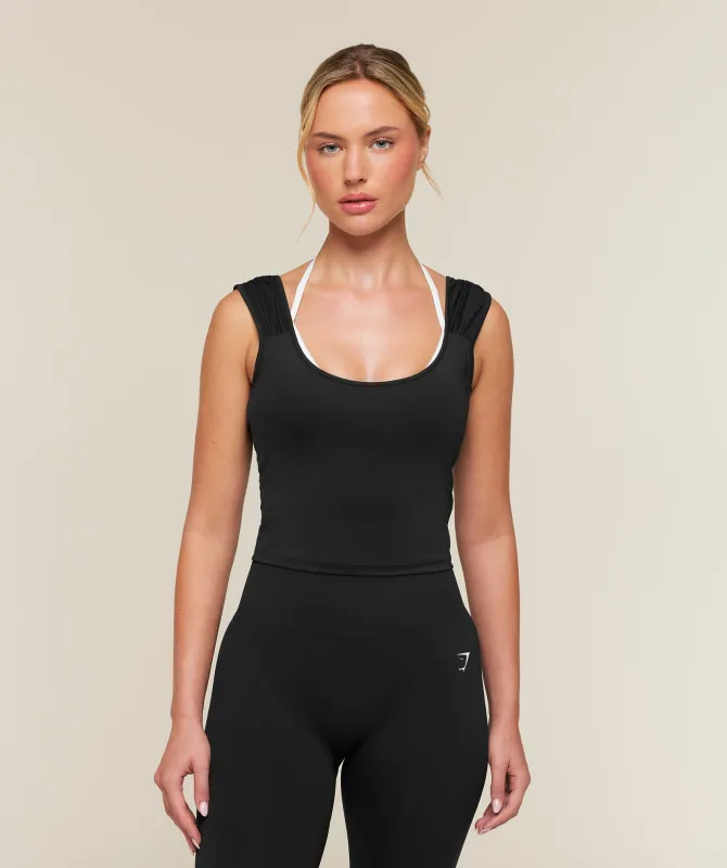 Gymshark Training Ruche Arm Tank - Black made by Gymshark