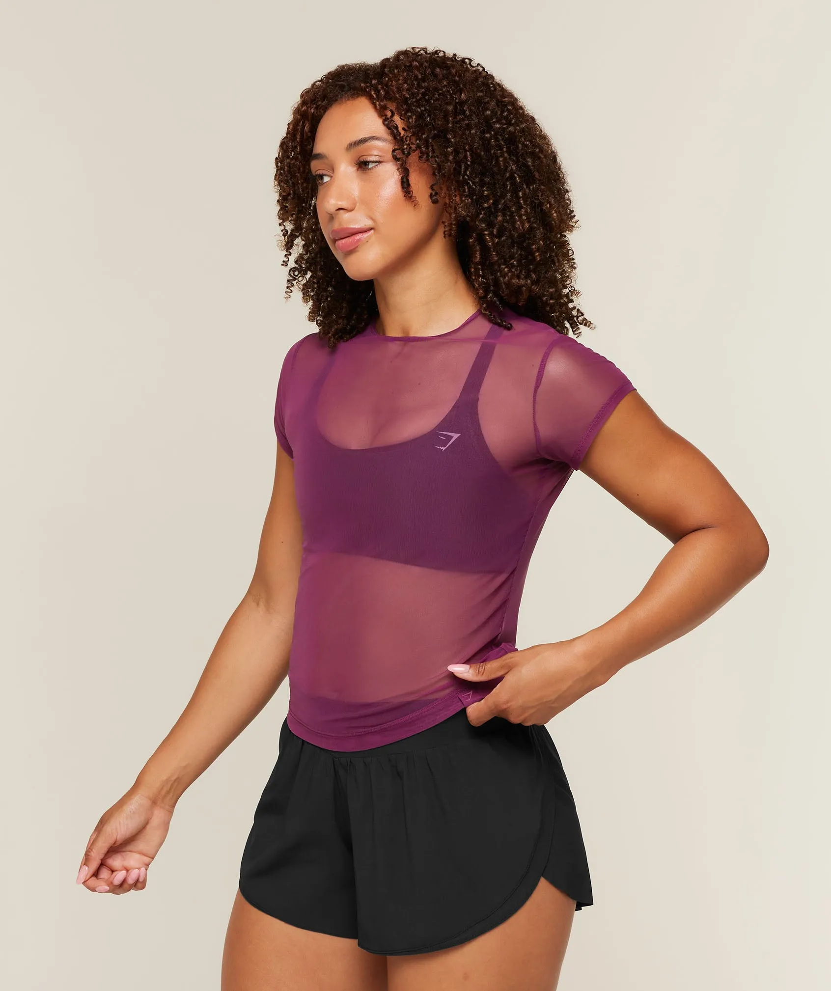 Gymshark Hybrid Mesh T-Shirt - Strength Pink sold by Gymshark product image thumbnail 3