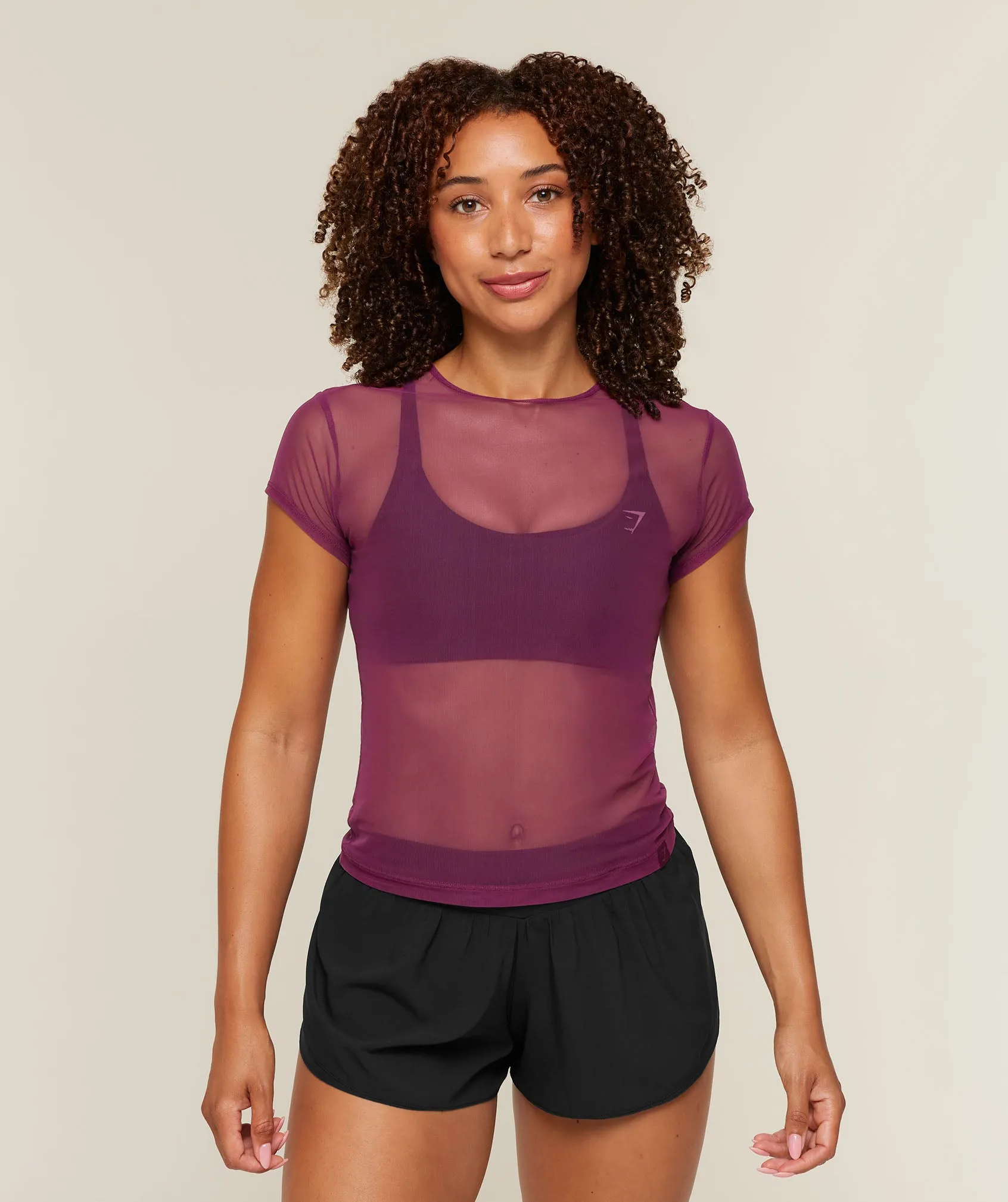 Gymshark Hybrid Mesh T-Shirt - Strength Pink sold by Gymshark